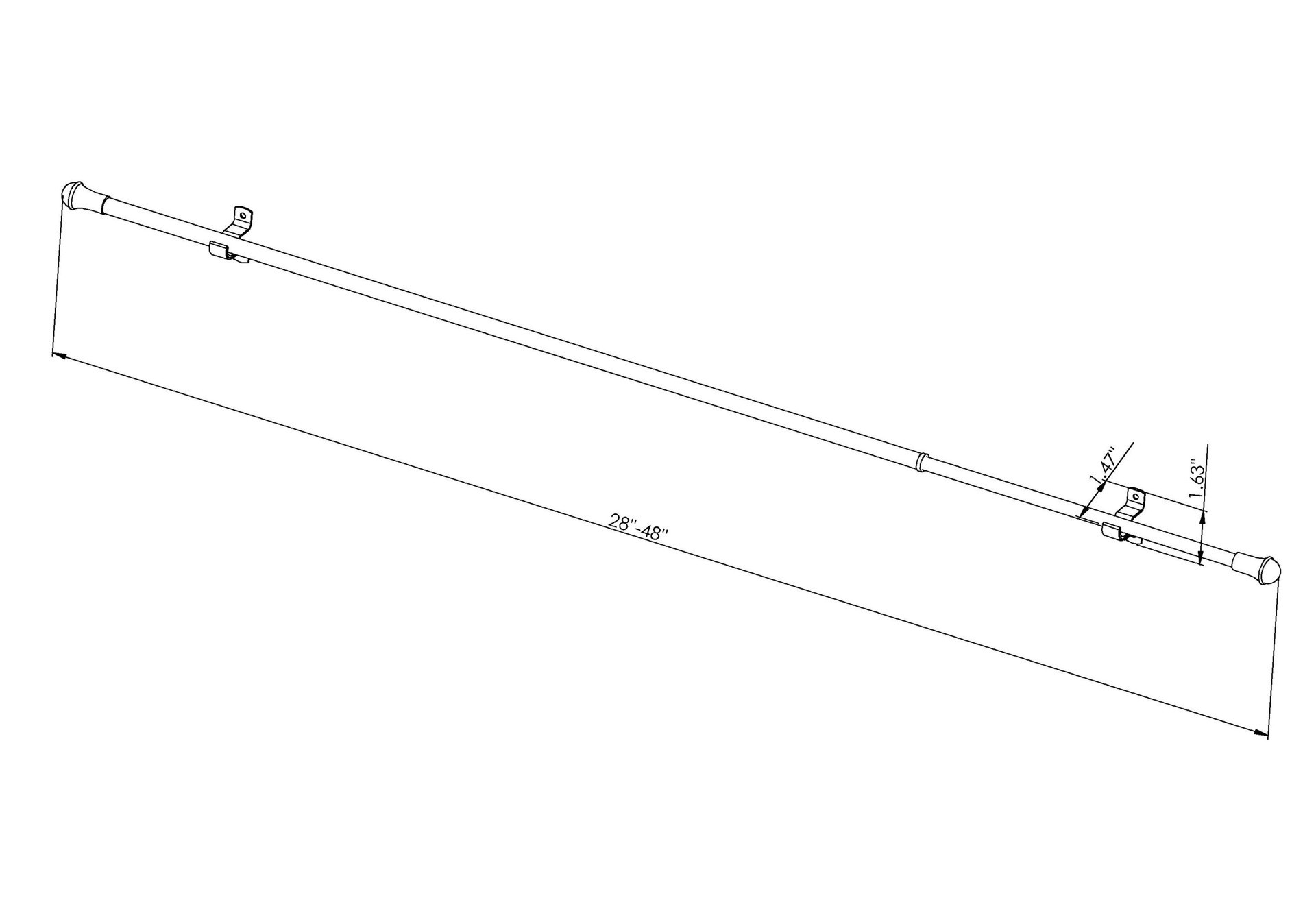 slide 3 of 6, Project Source 28-in to 48-in Brass Steel Sash Rod with Finials, 1 ct
