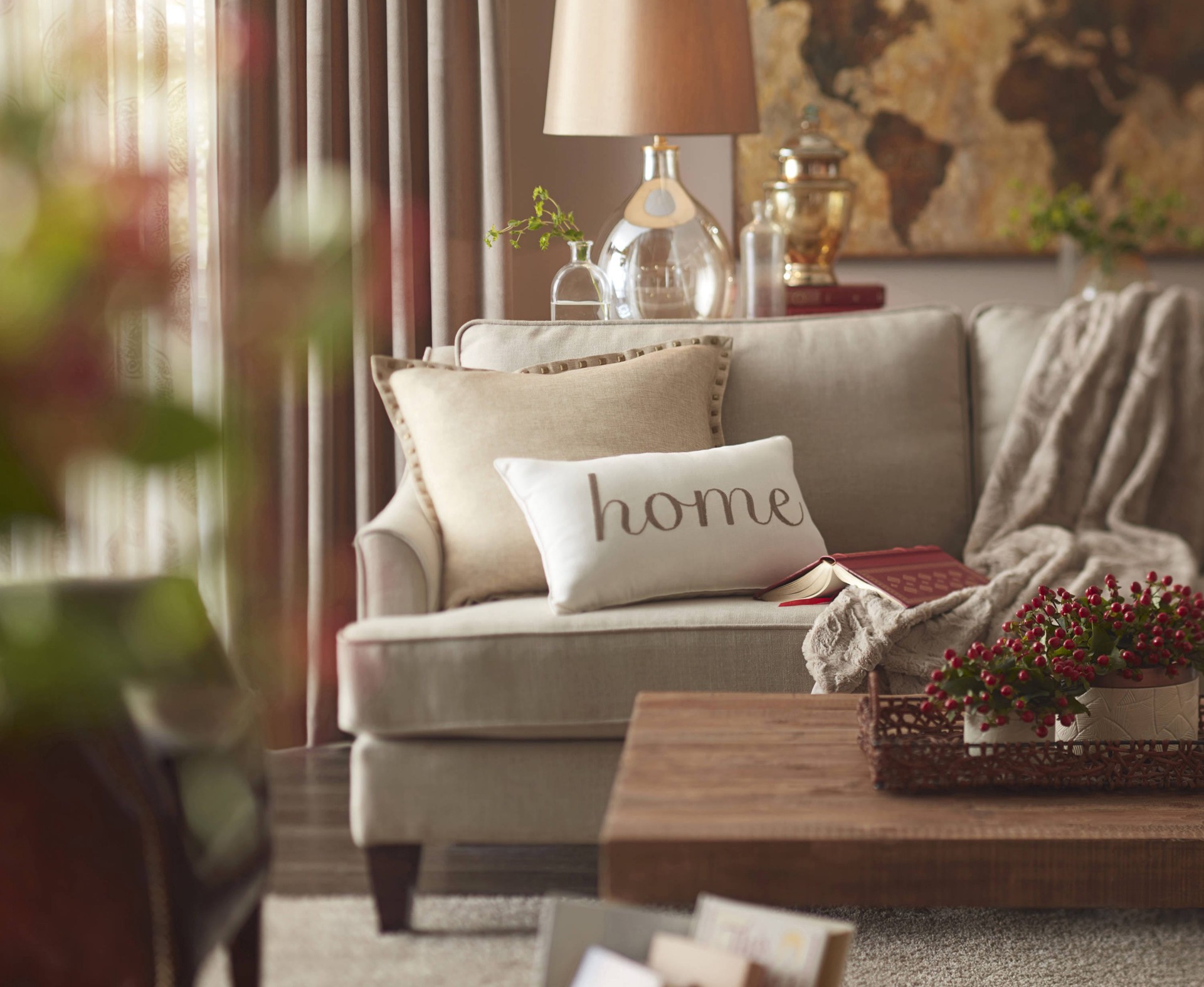 slide 3 of 6, allen + roth 84-in Sand Room darkening Thermal lined Grommet Single curtain panel, 1 ct