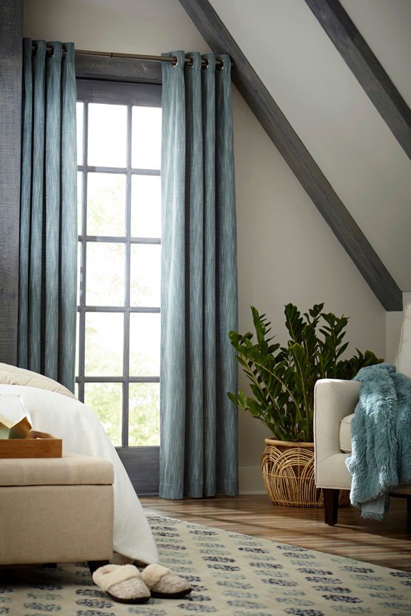 slide 3 of 6, allen + roth 84-in Mineral Room darkening Thermal lined Grommet Single curtain panel, 1 ct