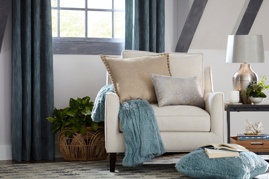 slide 4 of 6, allen + roth 84-in Mineral Room darkening Thermal lined Grommet Single curtain panel, 1 ct