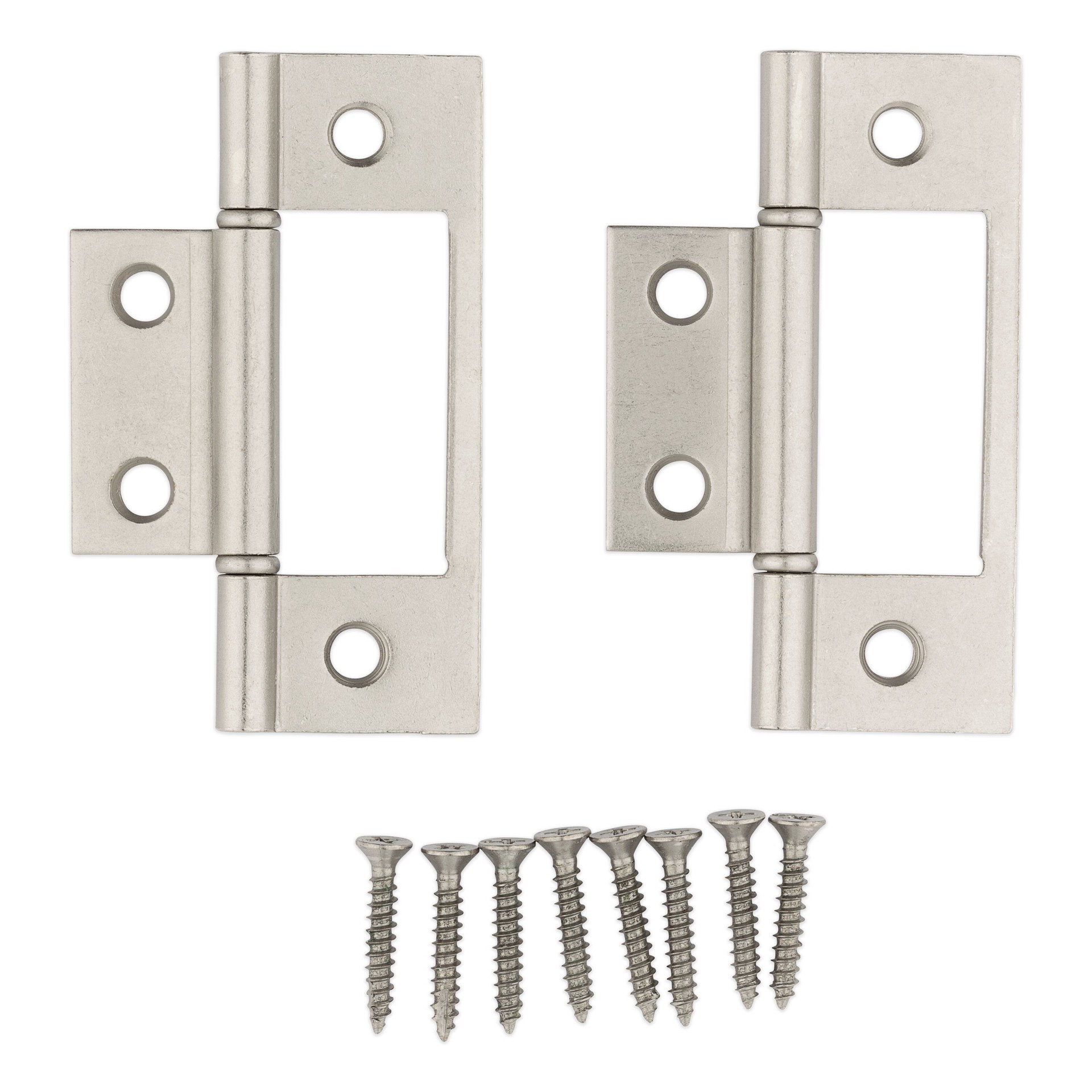slide 3 of 6, RELIABILT 3-in Satin chrome Non-Mortise Bi-Fold Door Hinge 2 -Pack, 1 ct