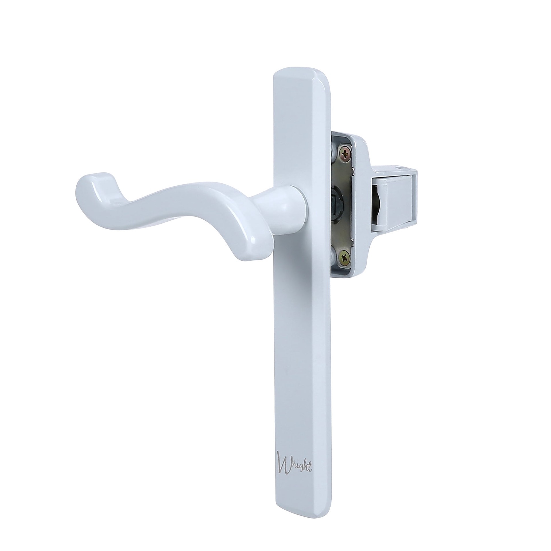 slide 3 of 6, WRIGHT PRODUCTS Gloss White Lockable Screen/Storm door Replacement Handleset, 1 ct