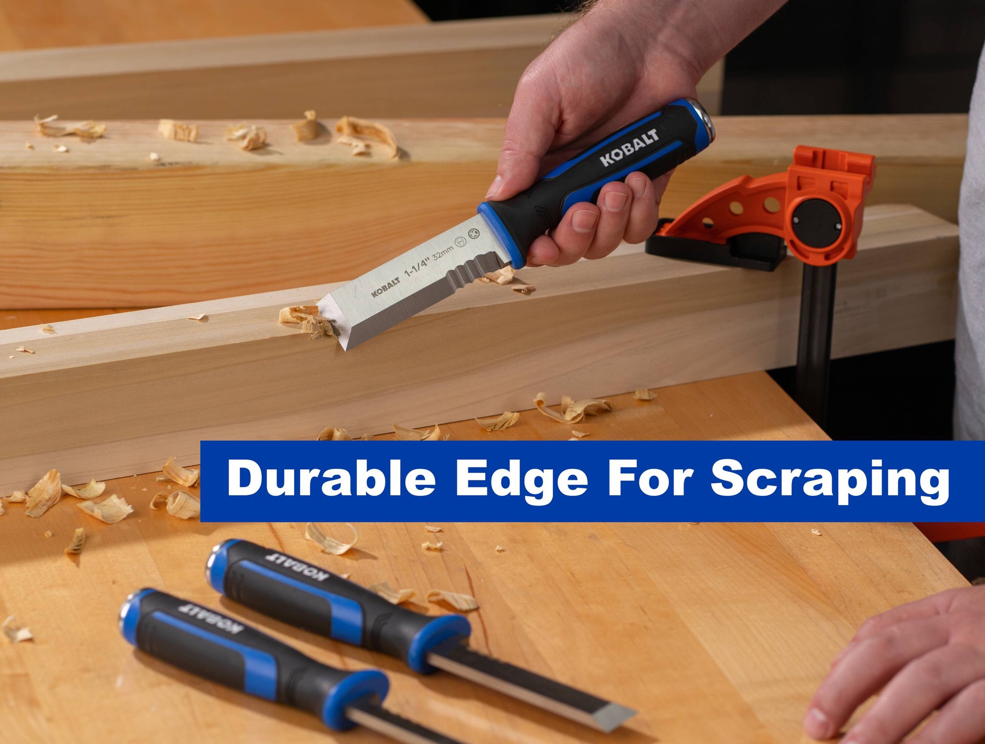 slide 6 of 6, Kobalt Side Strike 3 -Pack Woodworking Chisel Set, 1 ct