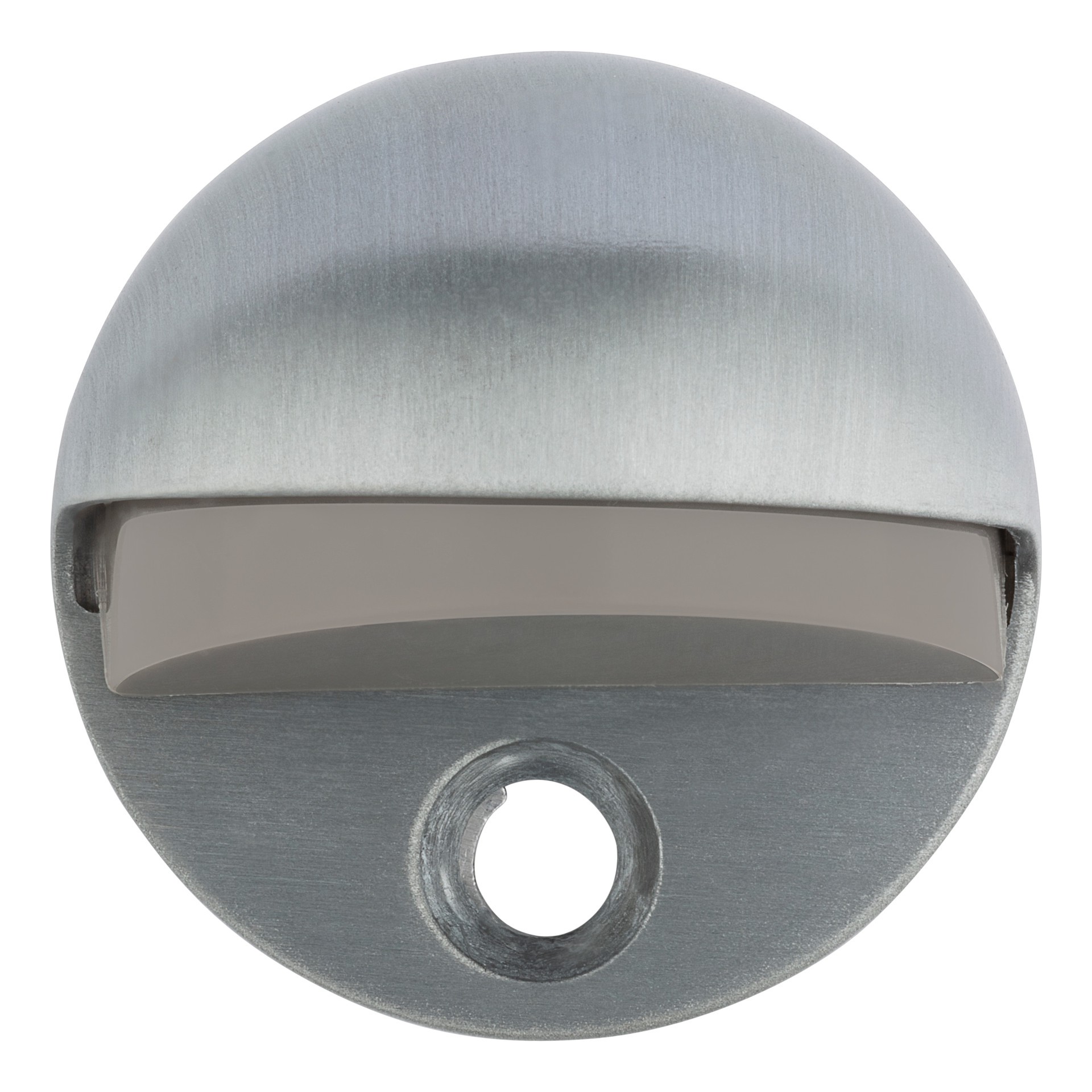 slide 2 of 6, RELIABILT 1-3/4-in Satin chrome Floor Door Stop, 1 ct