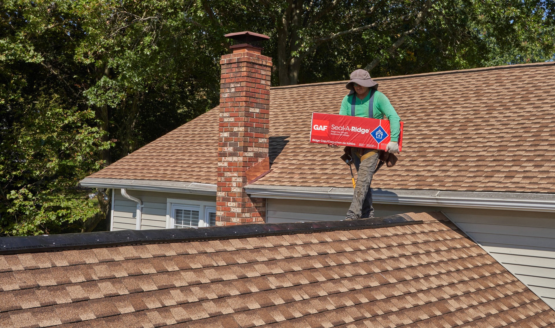 slide 5 of 6, GAF Seal-A-Ridge Shakewood Algae Resistant Hip Ridge Roof Shingles ( 25-lin ft per Bundle ), 1 ct