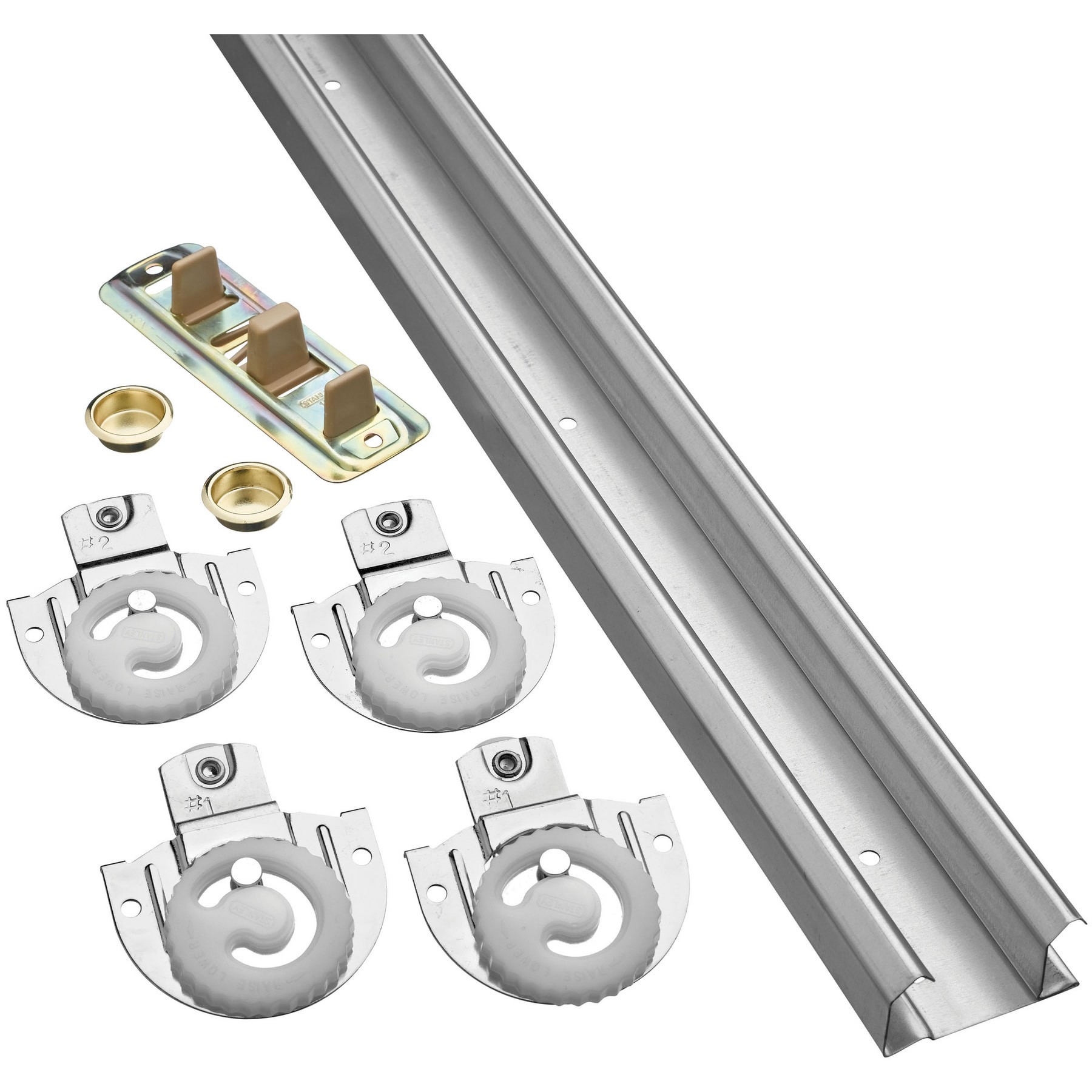 slide 4 of 6, National Hardware 8 -Piece 60.0-in Bi-pass door Sliding Closet Door Track kit, 1 ct