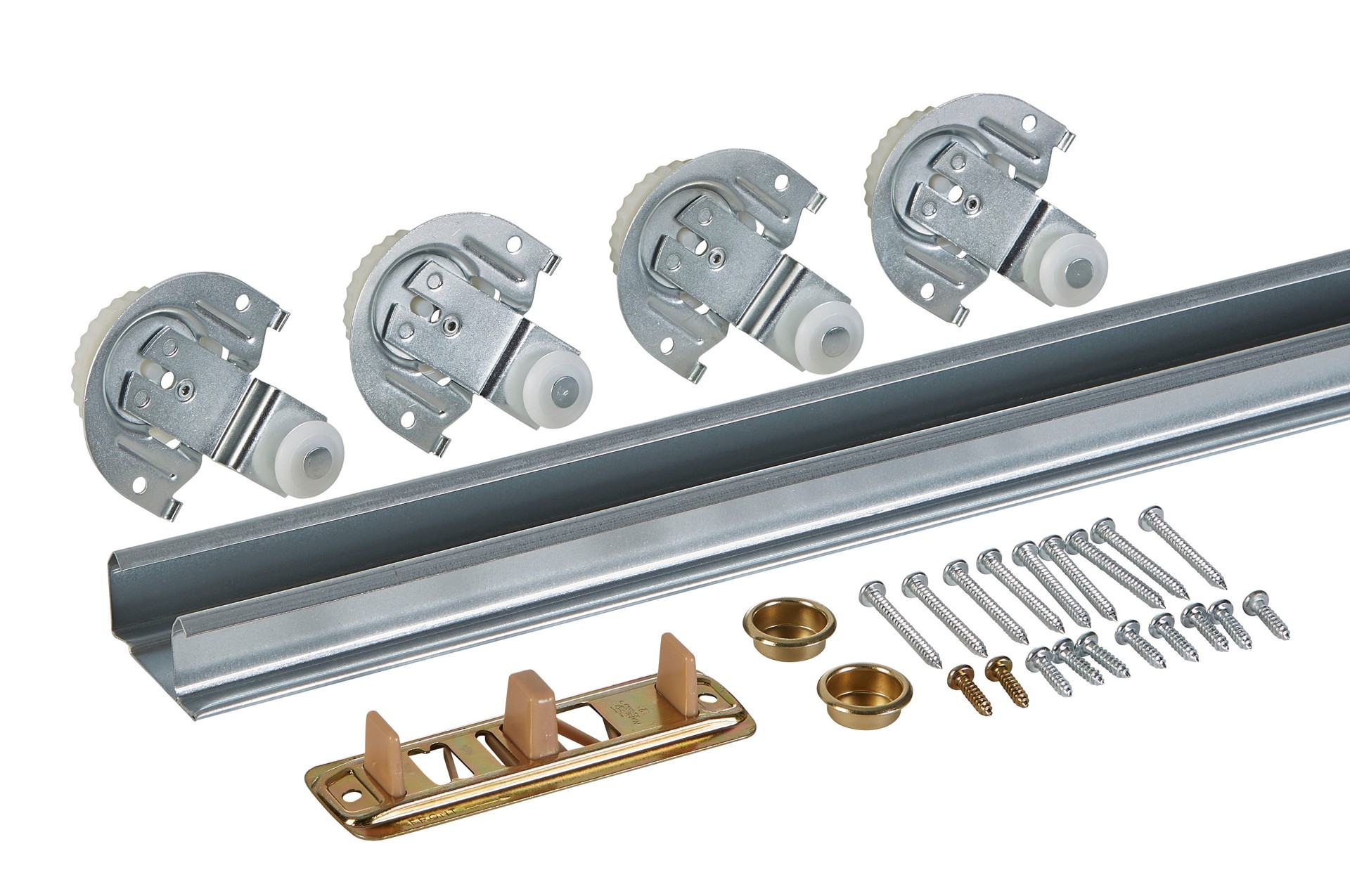 slide 5 of 6, National Hardware 8 -Piece 60.0-in Bi-pass door Sliding Closet Door Track kit, 1 ct