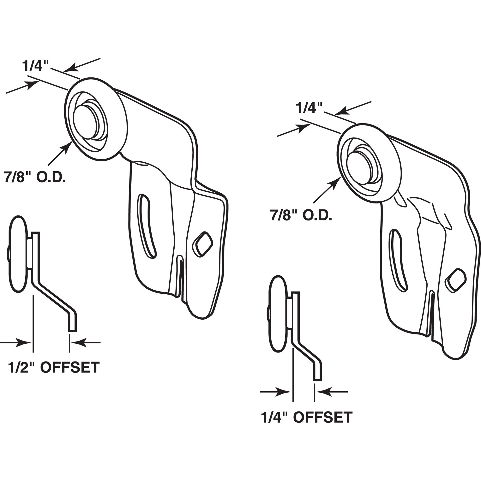 slide 2 of 6, Prime-Line 0.87-in Side/Top -Mount Sliding Closet Door Roller, 1 ct
