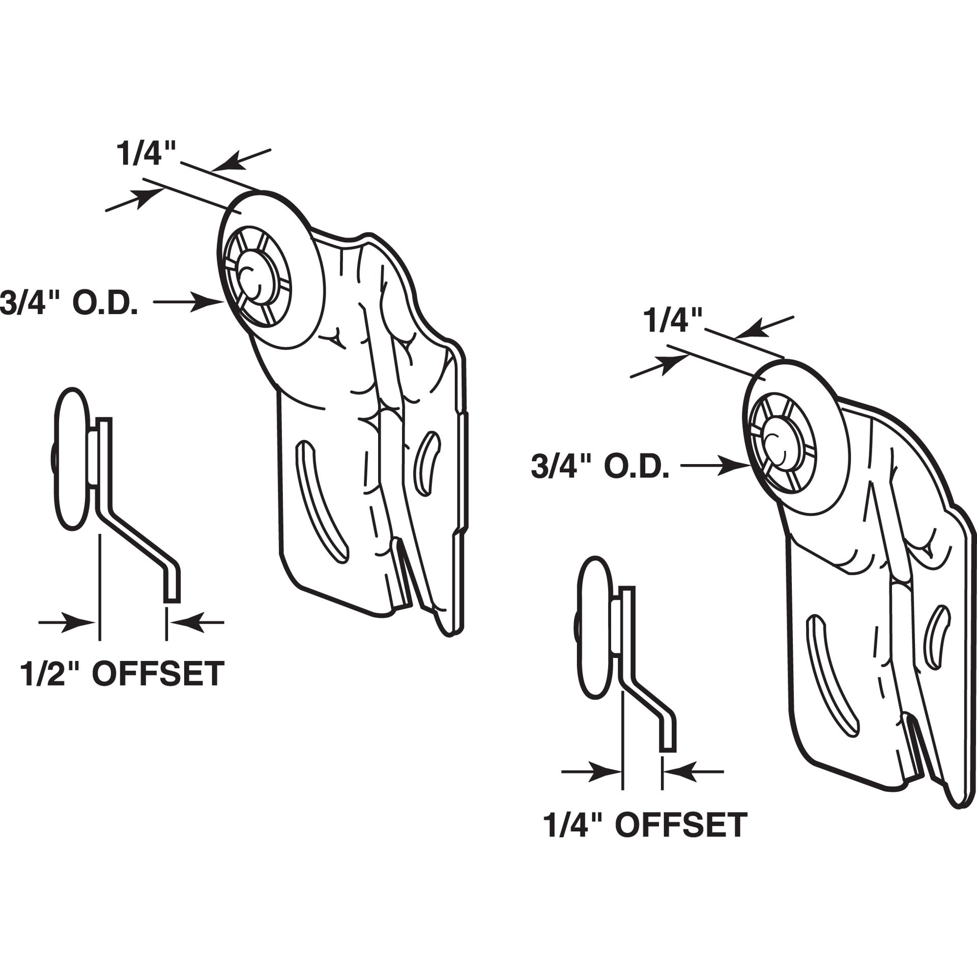 slide 2 of 6, Prime-Line 0.75-in Side/Top -Mount Sliding Closet Door Roller assembly, 1 ct