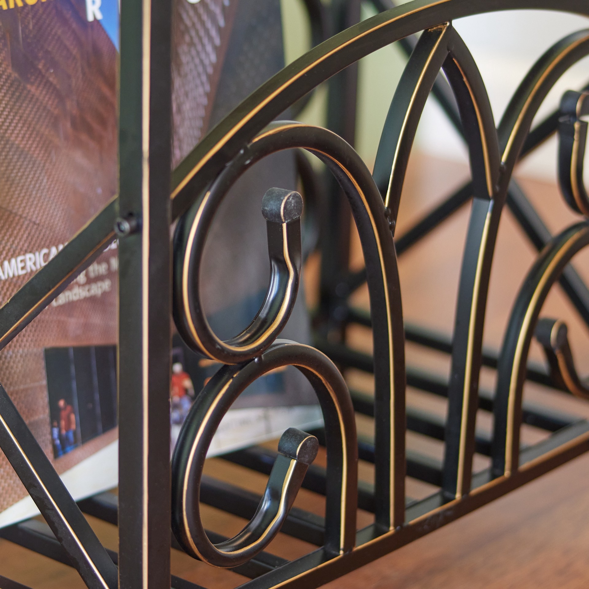 slide 2 of 6, allen + roth 54-in Bronze Shelf Floor Lamp with Fabric Shade, 1 ct