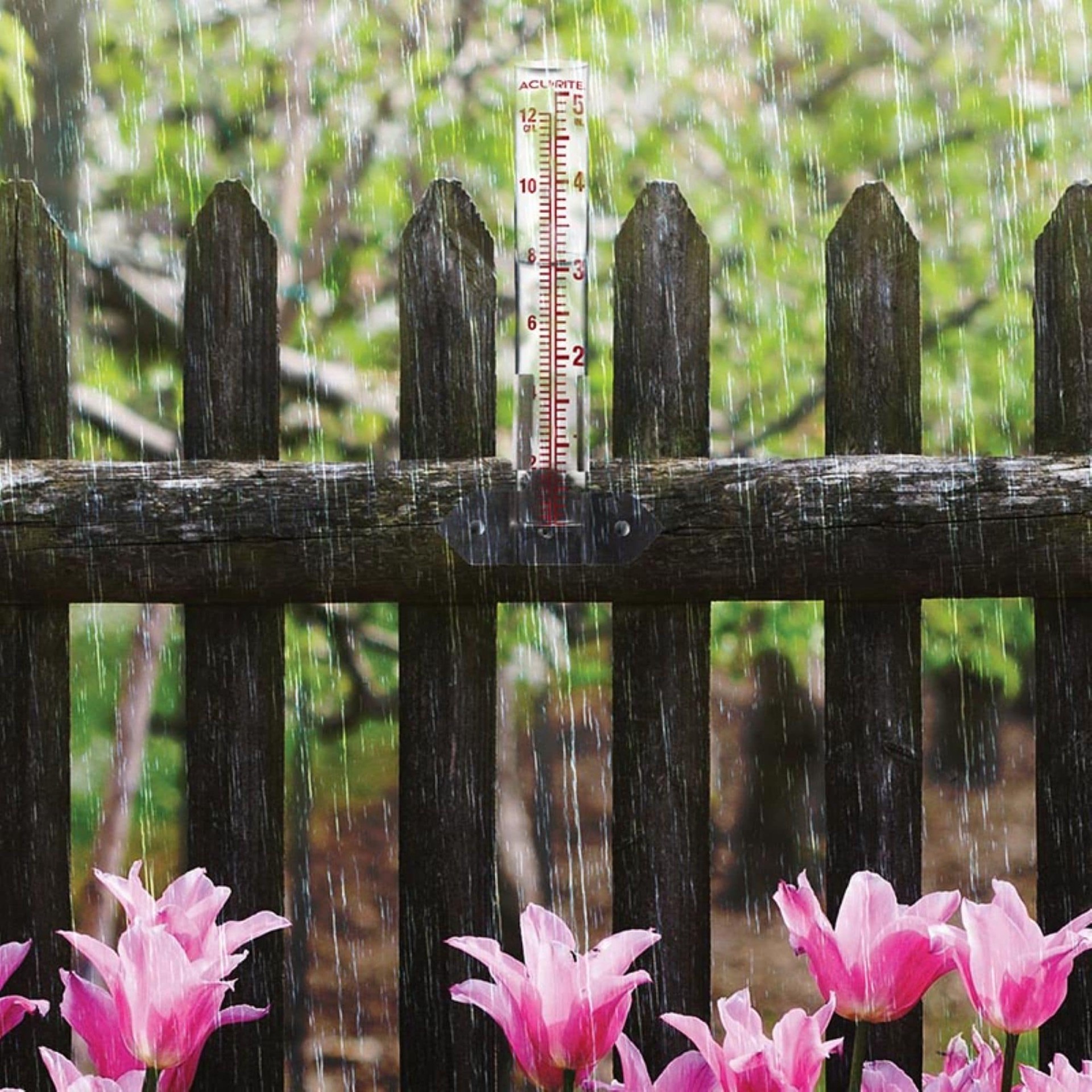 slide 3 of 4, AcuRite Glass Analog 5-in Rain Gauge, 1 ct