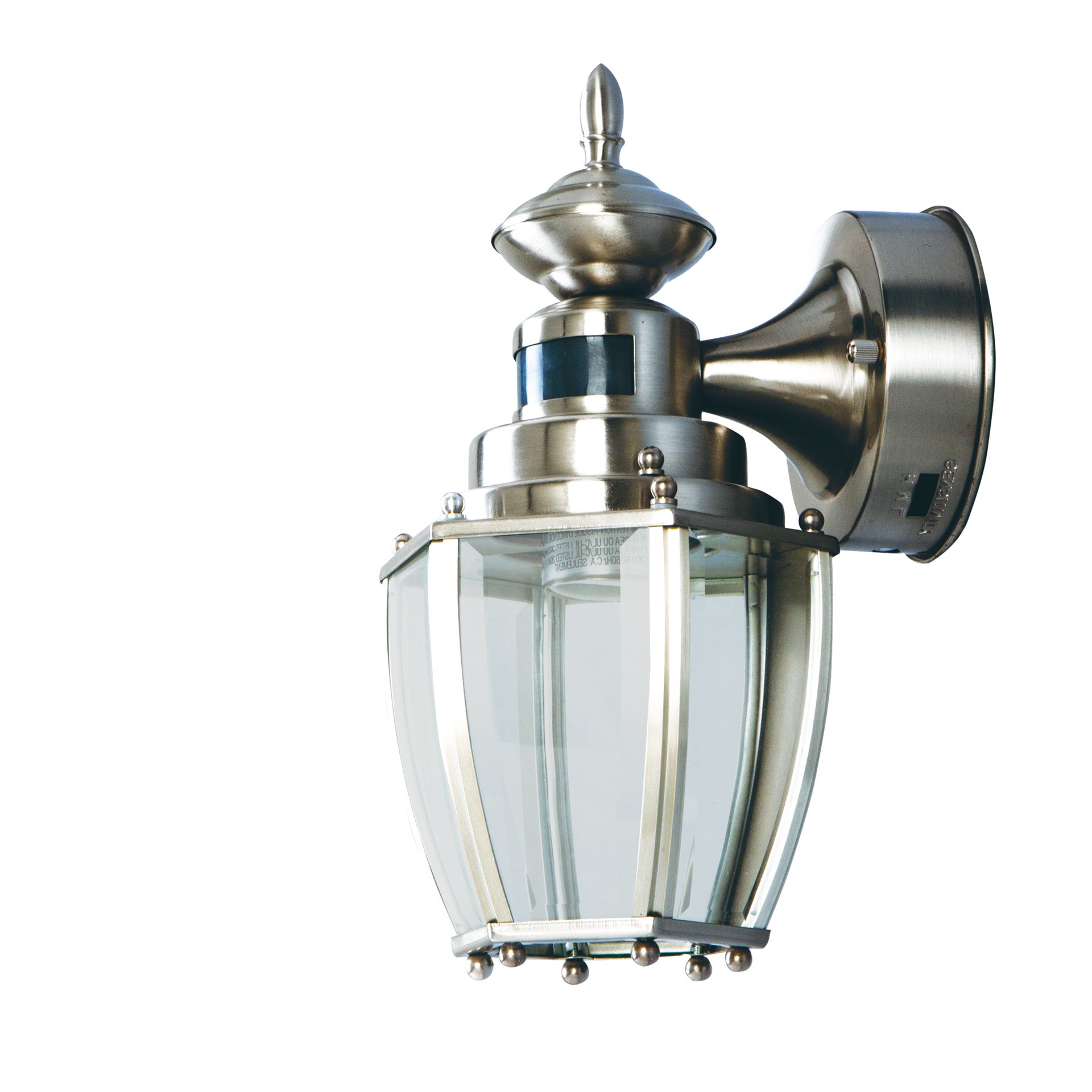 slide 6 of 6, Project Source Glynwater 1 -Light 11.75-in H Brushed Nickel Hardwired Motion Sensor Dusk to Dawn Outdoor Wall Light, 1 ct