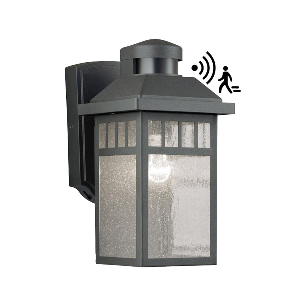 slide 3 of 6, allen + roth Thorsen 1 -Light 11.5-in H Black Hardwired Motion Sensor Dusk to Dawn Outdoor Wall Light, 1 ct