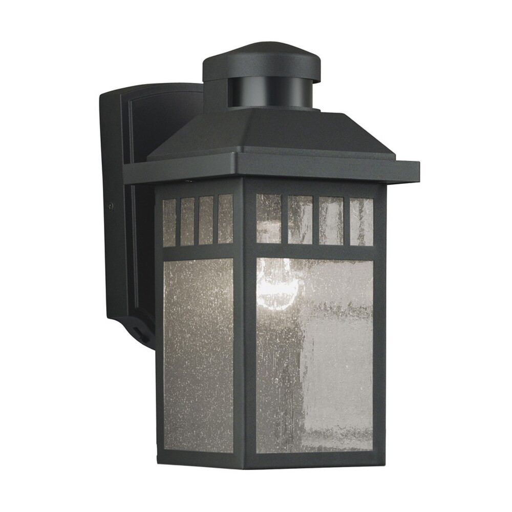 slide 5 of 6, allen + roth Thorsen 1 -Light 11.5-in H Black Hardwired Motion Sensor Dusk to Dawn Outdoor Wall Light, 1 ct