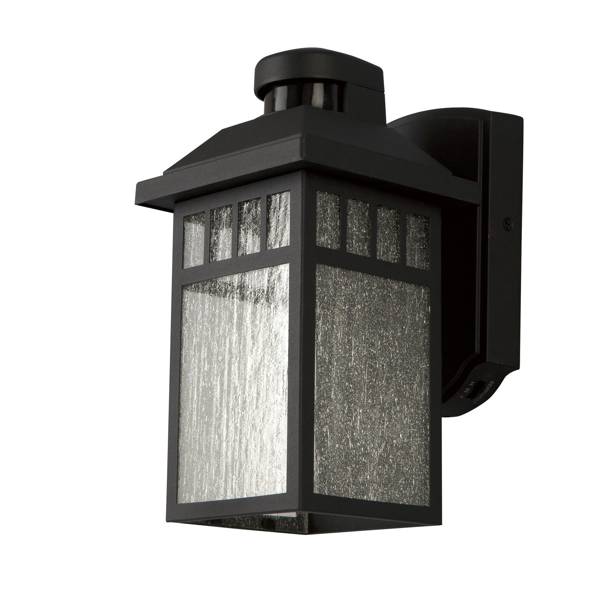 slide 6 of 6, allen + roth Thorsen 1 -Light 11.5-in H Black Hardwired Motion Sensor Dusk to Dawn Outdoor Wall Light, 1 ct