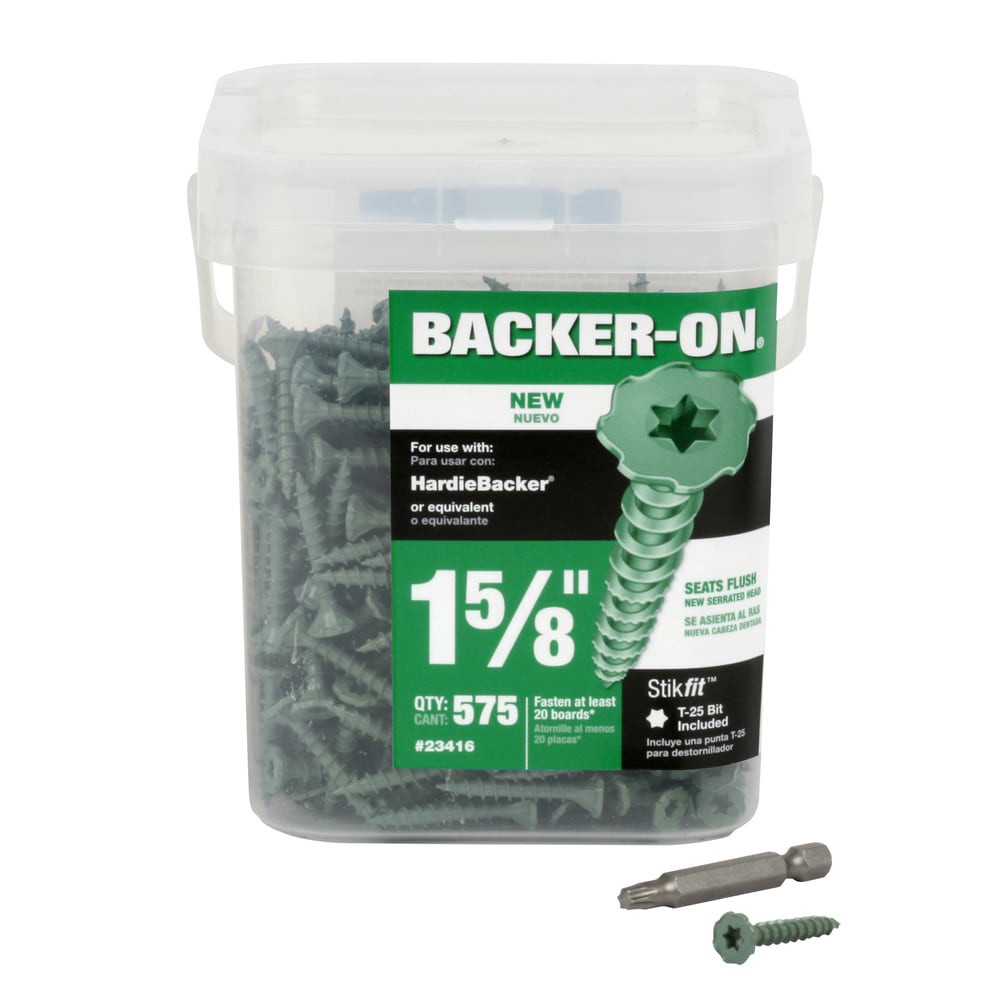 slide 1 of 6, Backer-On #9 x 1-5/8-in Star -Drive Self-drilling Cement board Screws 575 -Count, 1 ct