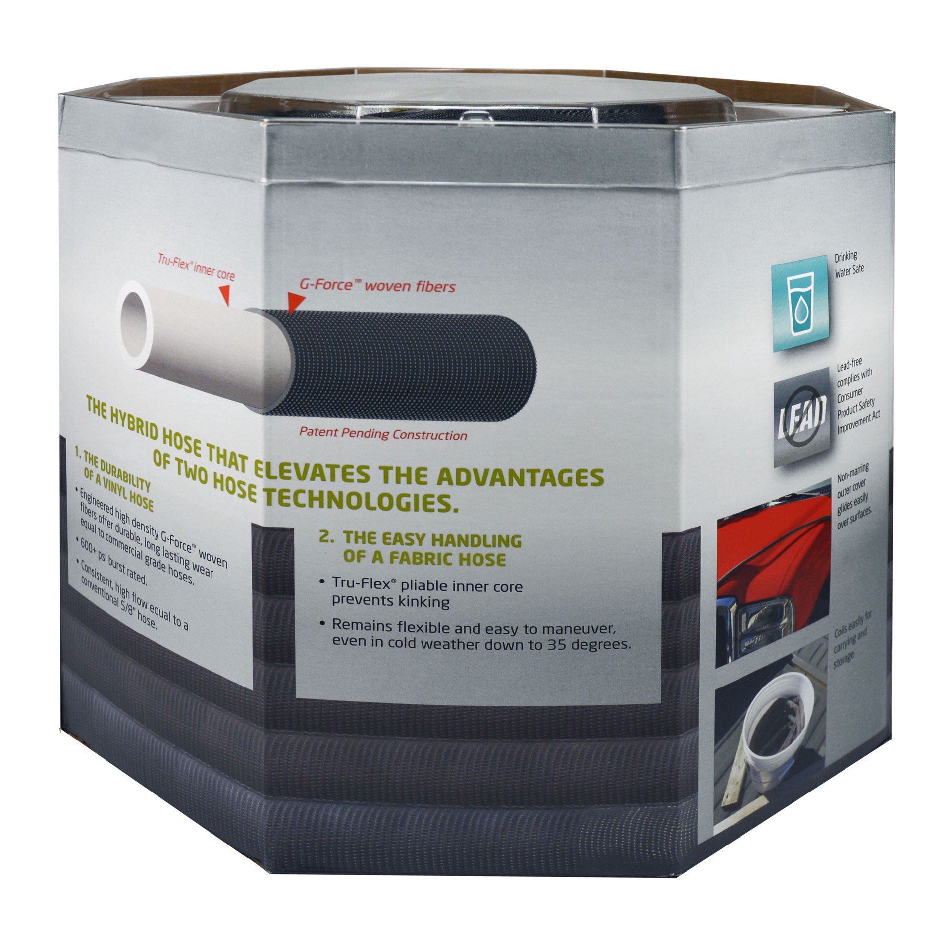 slide 2 of 6, Zero-G Teknor Apex 5/8-in x 100-ft Premium -Duty Kink Free Woven Gray Hose, 1 ct