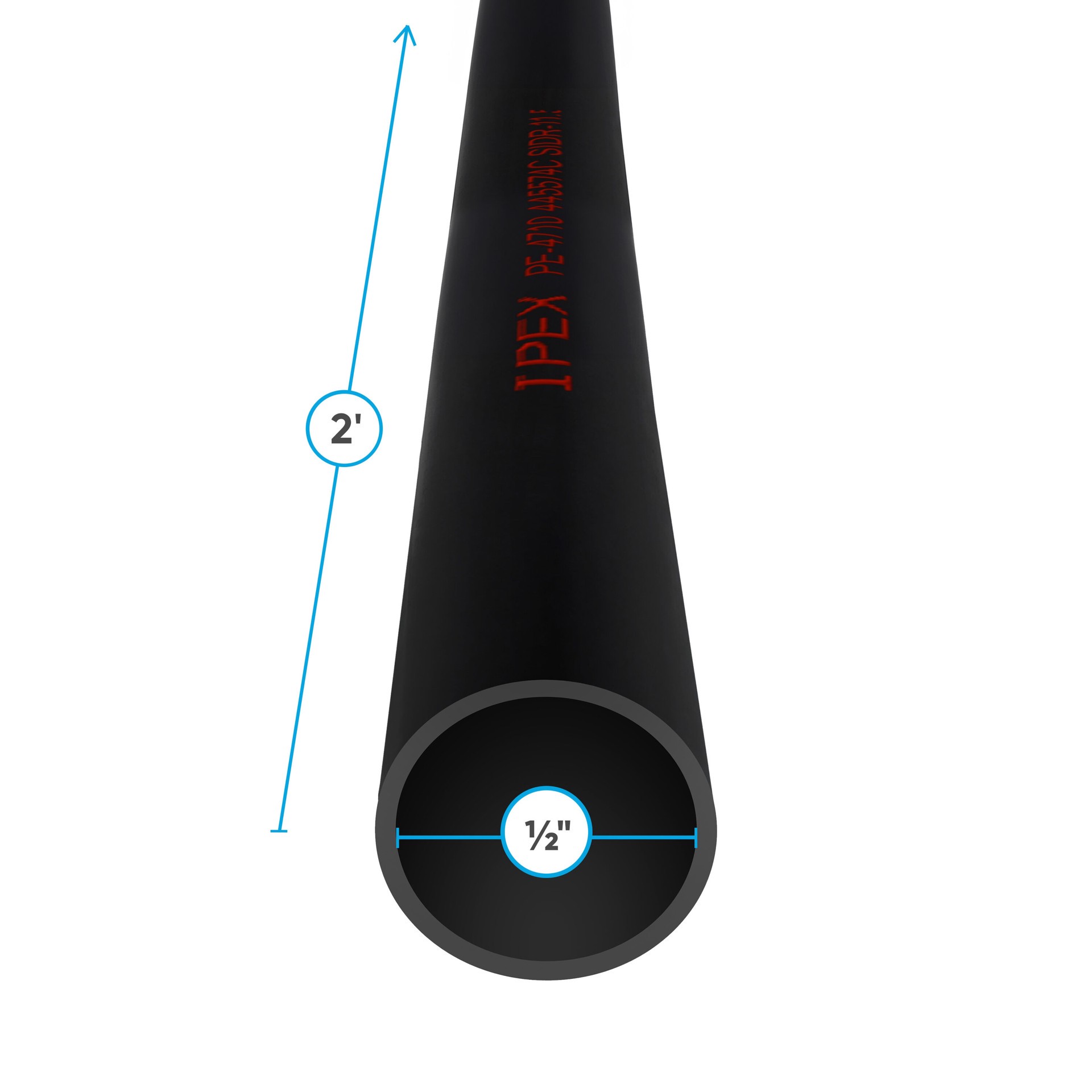 slide 3 of 3, IPEX 1/2-in x 2-ft 125 Psi Polyethylene Pipe, 1 ct
