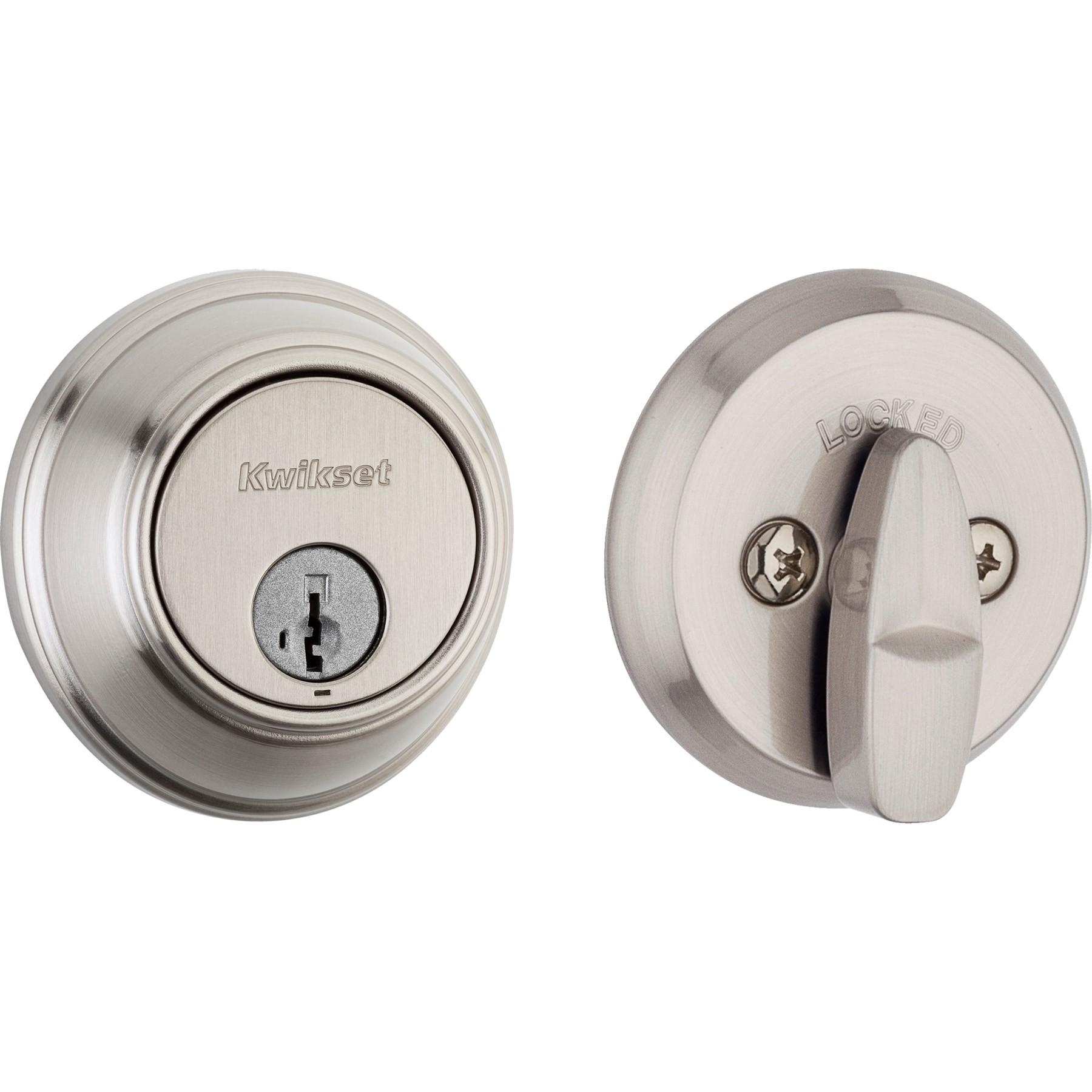 slide 1 of 6, Kwikset Security 816 KeyControl Satin nickel Single Cylinder Deadbolt ft. SmartKey Security, 1 ct