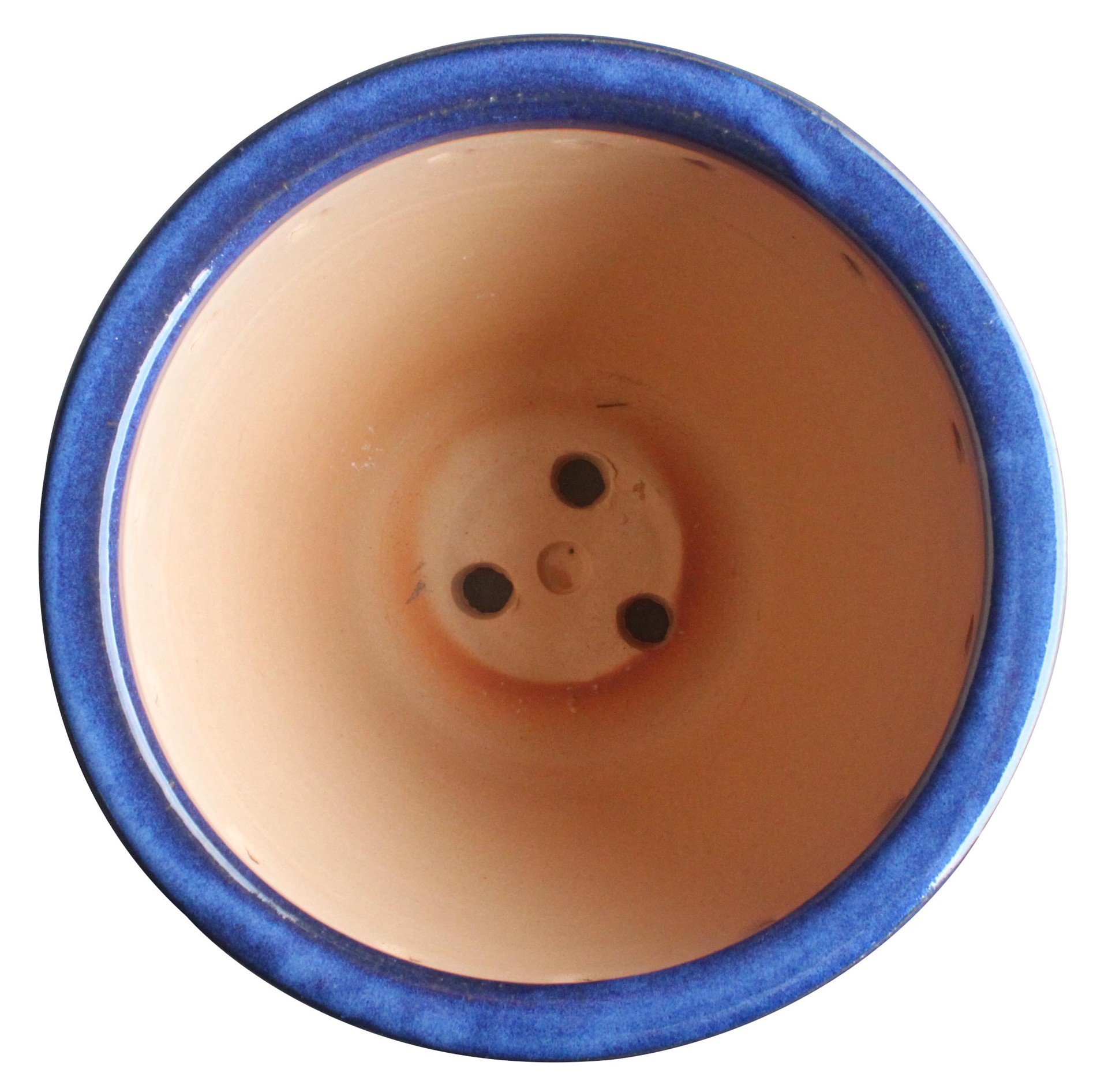 slide 6 of 6, allen + roth Round 15.6-in W x 15.6-in L Blue Ceramic Indoor/Outdoor Planter, 1 ct