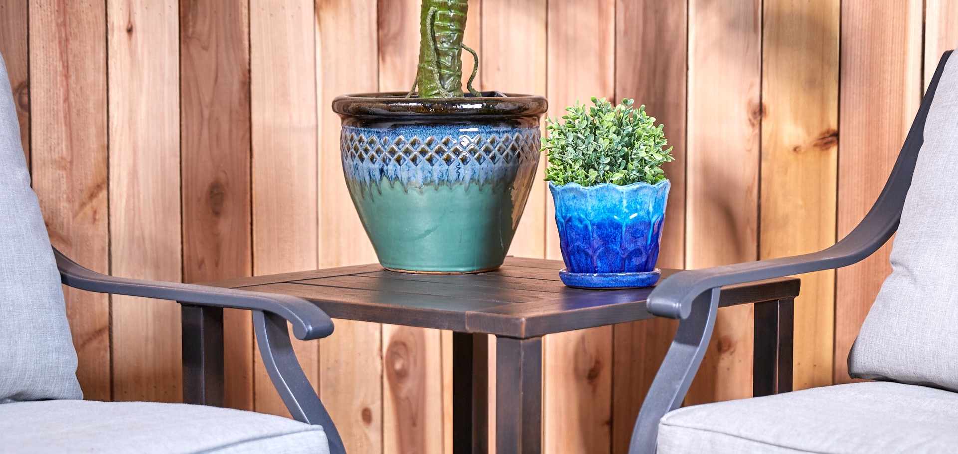 slide 2 of 6, allen + roth Round 6.1-in W x 6.1-in L Multiple colors/finishes Ceramic Indoor/Outdoor Planter, 1 ct