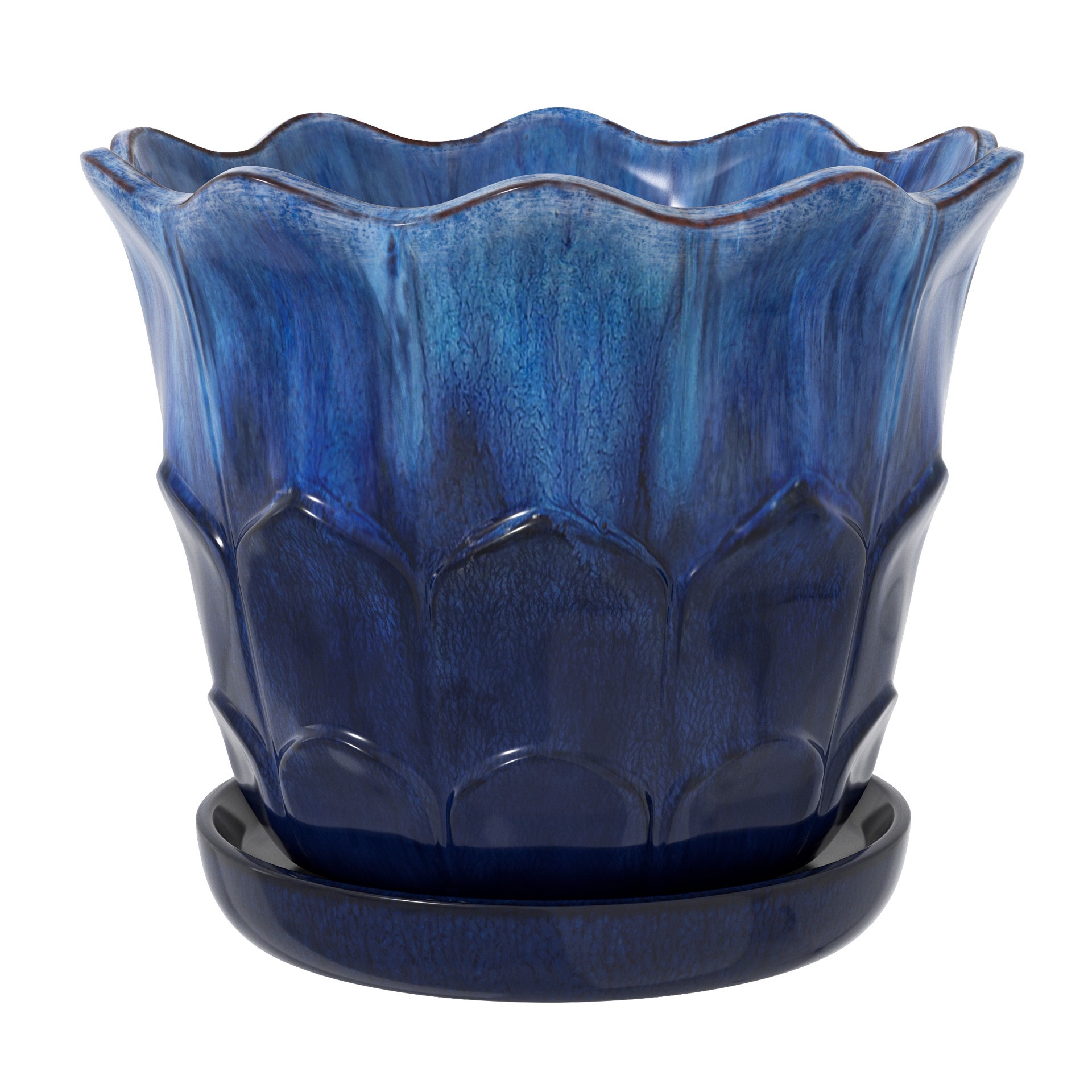 slide 1 of 6, allen + roth Round 6.1-in W x 6.1-in L Multiple colors/finishes Ceramic Indoor/Outdoor Planter, 1 ct