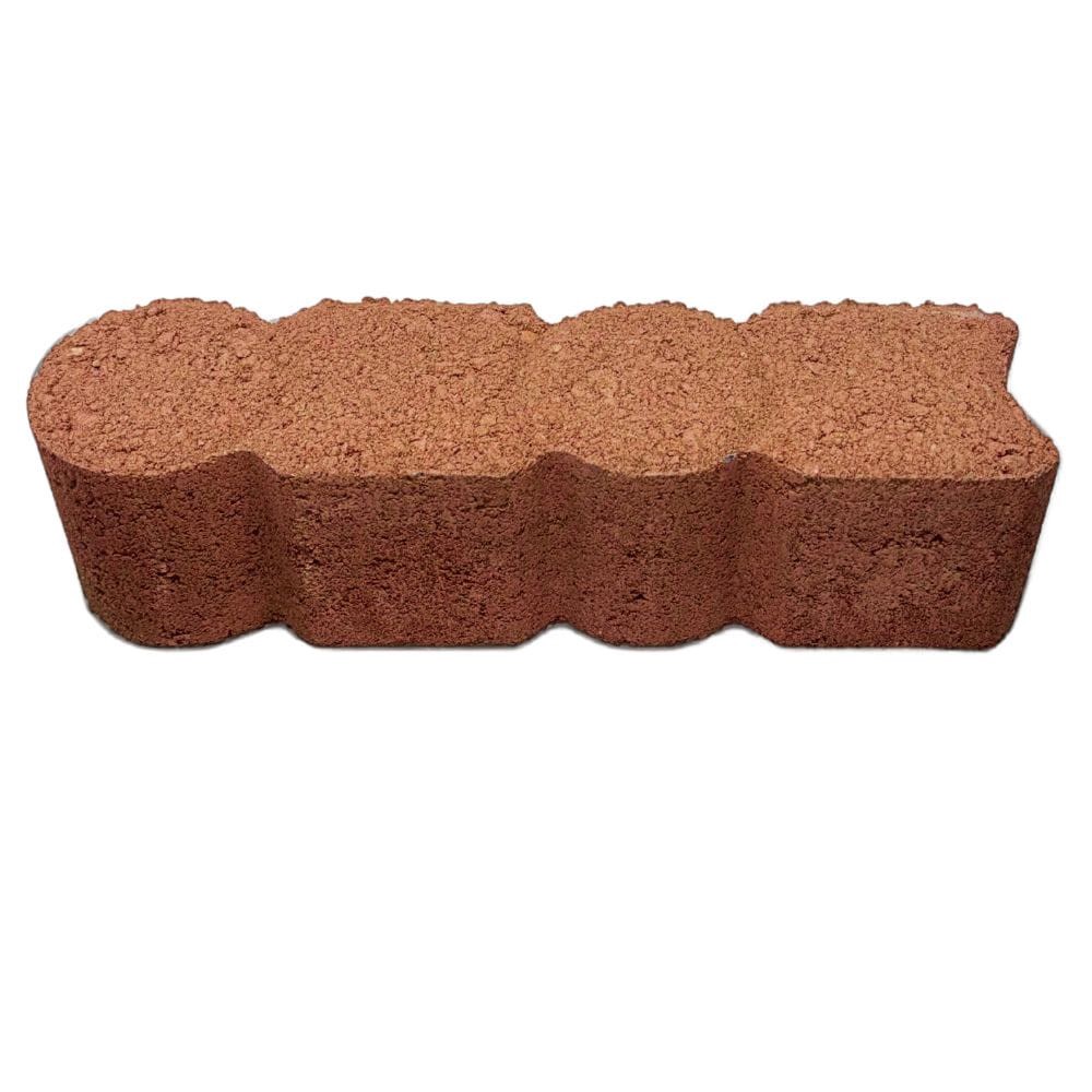 slide 3 of 6, Geometric 12-Inches L x 3-Inches W x 3-Inches H Red Concrete Straight edging stone, 1 ct