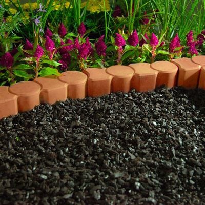 slide 6 of 6, Geometric 12-Inches L x 3-Inches W x 3-Inches H Red Concrete Straight edging stone, 1 ct