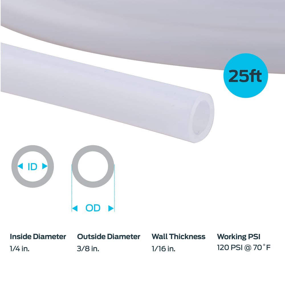 slide 6 of 6, EZ-FLO 1/4-in ID x 25-ft Polyethylene White Polyethylene tubing, 1 ct