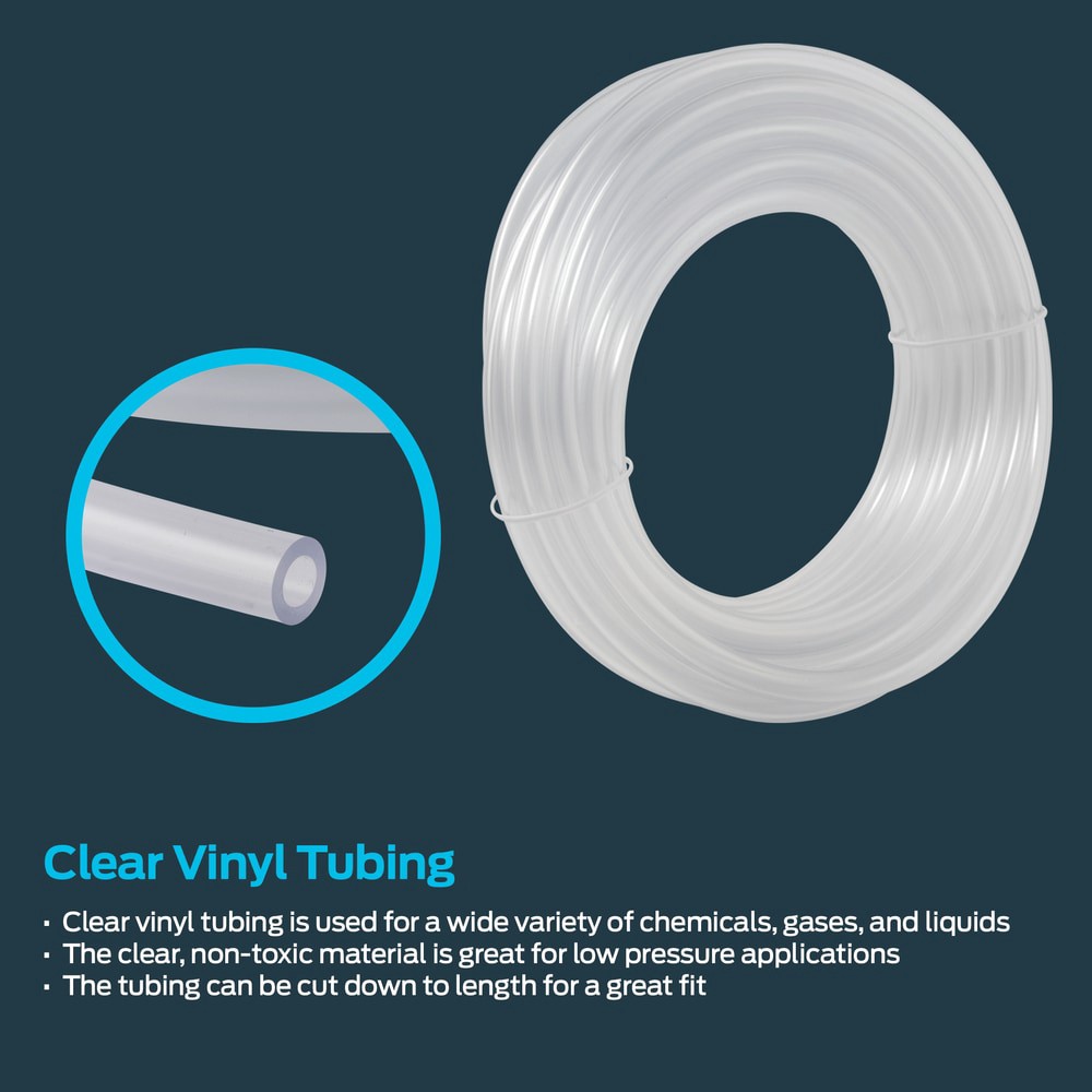 slide 3 of 6, EZ-FLO 1/4-in ID x 20-ft PVC Clear Clear vinyl tubing, 1 ct