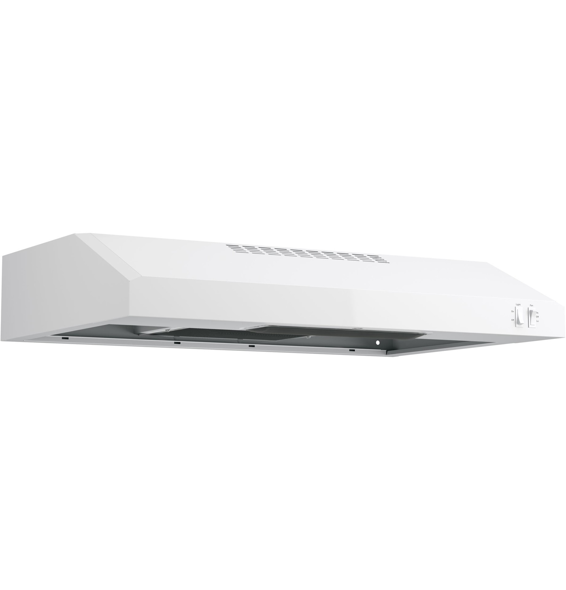 slide 6 of 6, GE 30 inch Convertible 200-CFM White Under Cabinet Range Hood, 1 ct