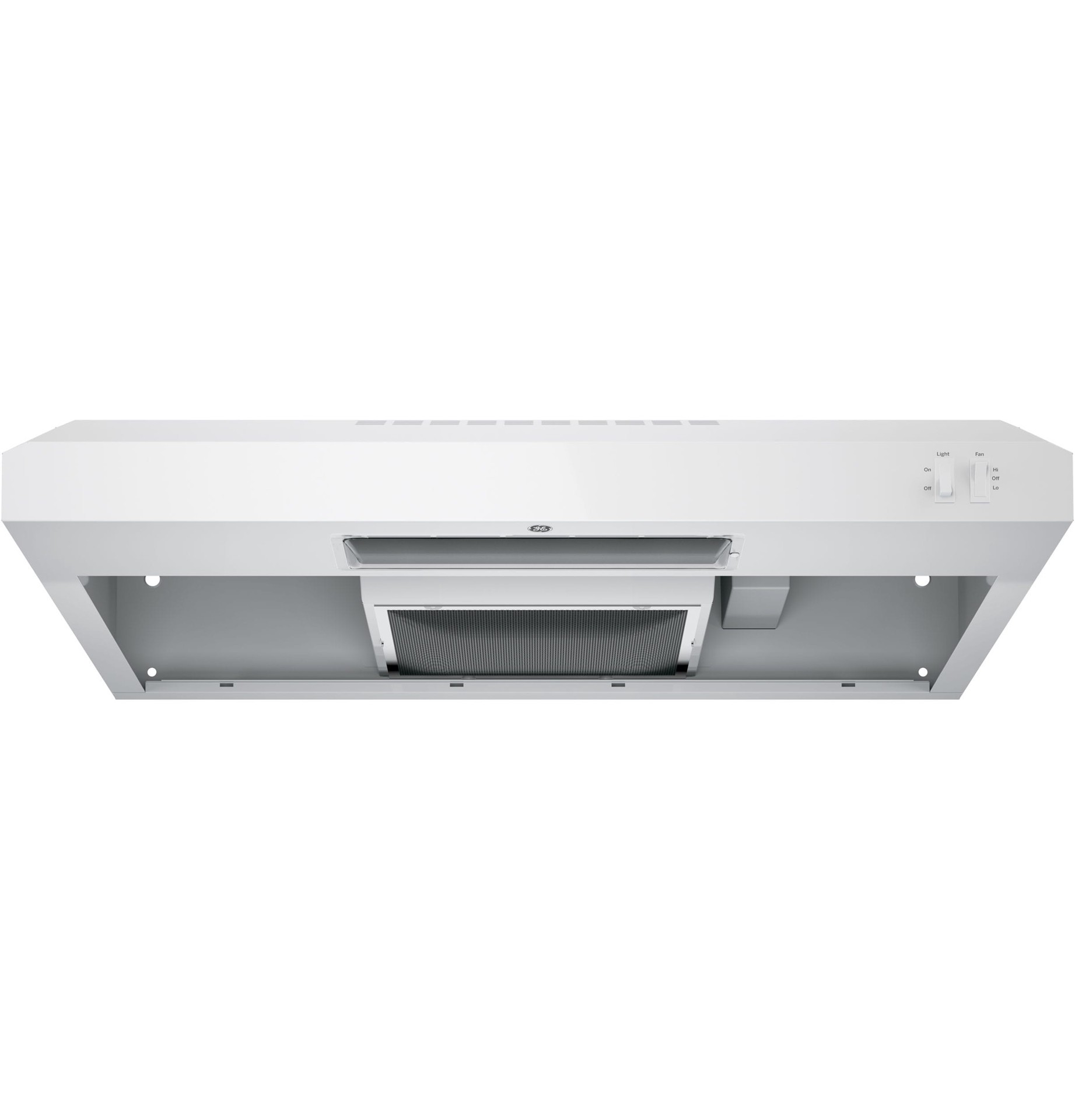 slide 4 of 6, GE 30 inch Convertible 200-CFM White Under Cabinet Range Hood, 1 ct