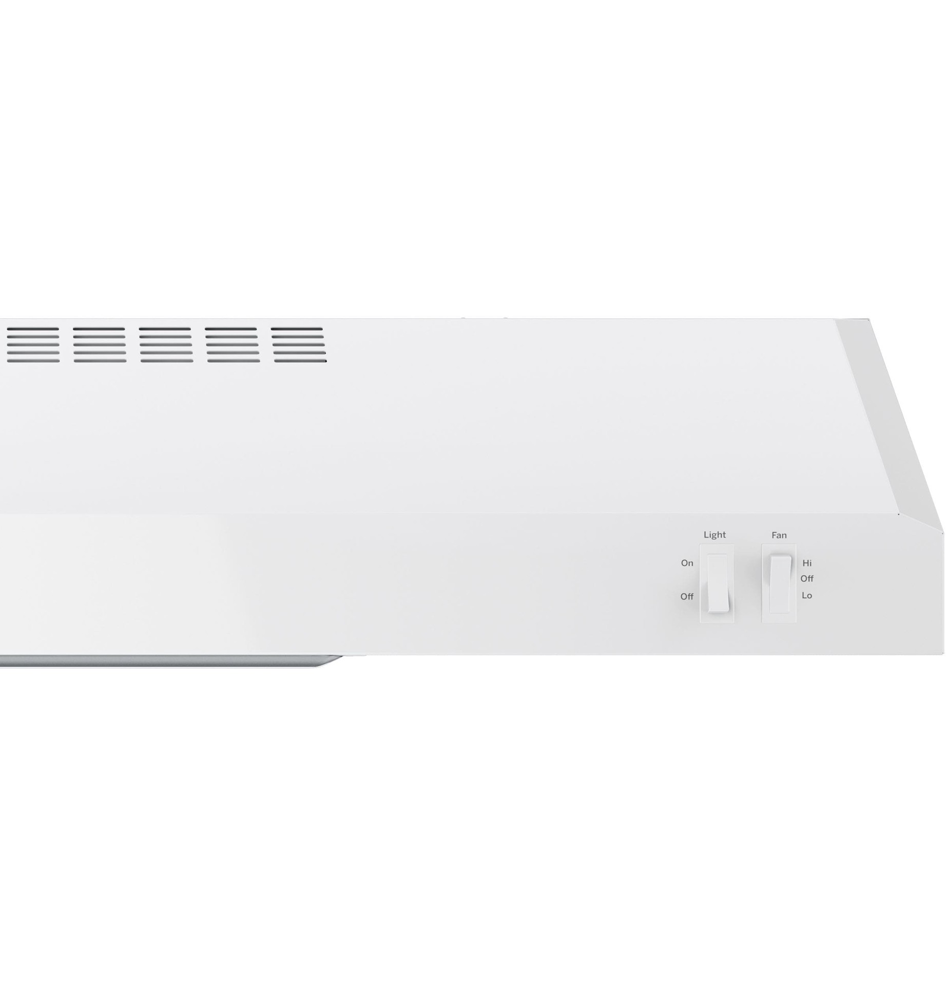 slide 5 of 6, GE 30 inch Convertible 200-CFM White Under Cabinet Range Hood, 1 ct