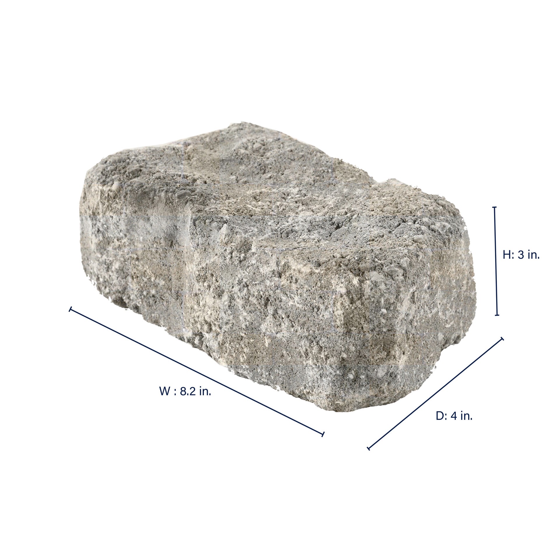 slide 3 of 5, 3.0-in H x 8.2-in L x 4.0-in D Arcadian Concrete Retaining wall block, 1 ct