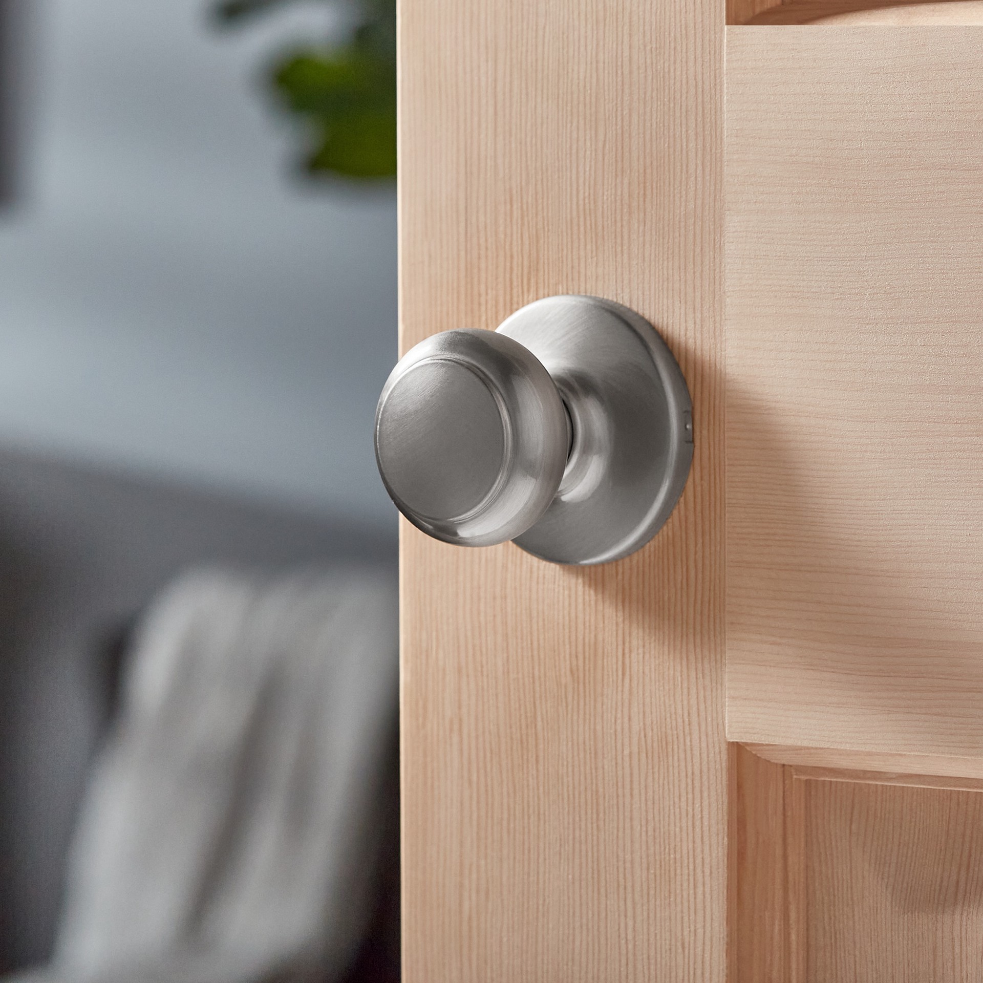 slide 2 of 6, Kwikset Cove Satin Nickel Interior or Hall/Closet Passage Door Knob, 1 ct