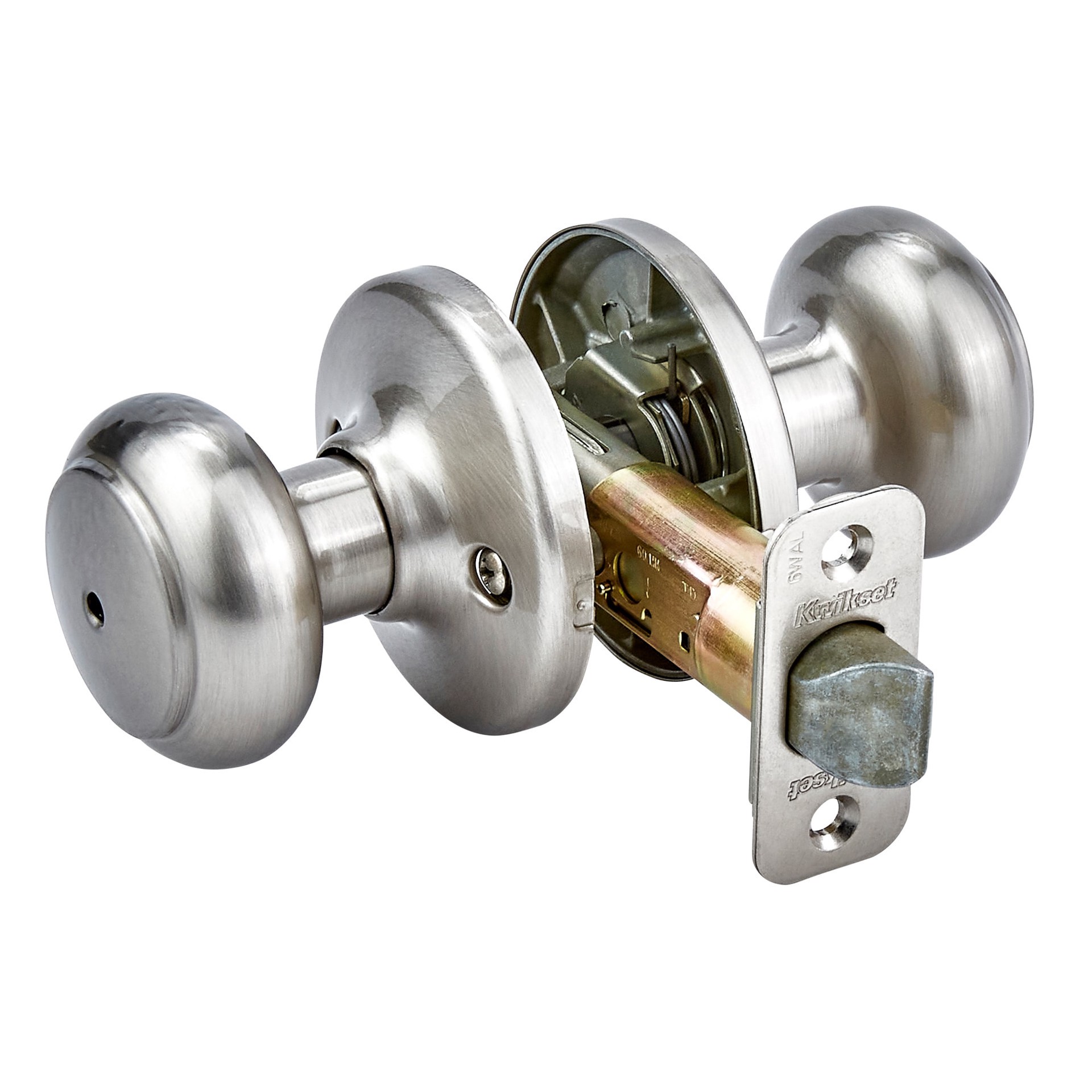 slide 3 of 6, Kwikset Cove Satin Nickel Interior or Bed/Bath Privacy Door Knob, 1 ct