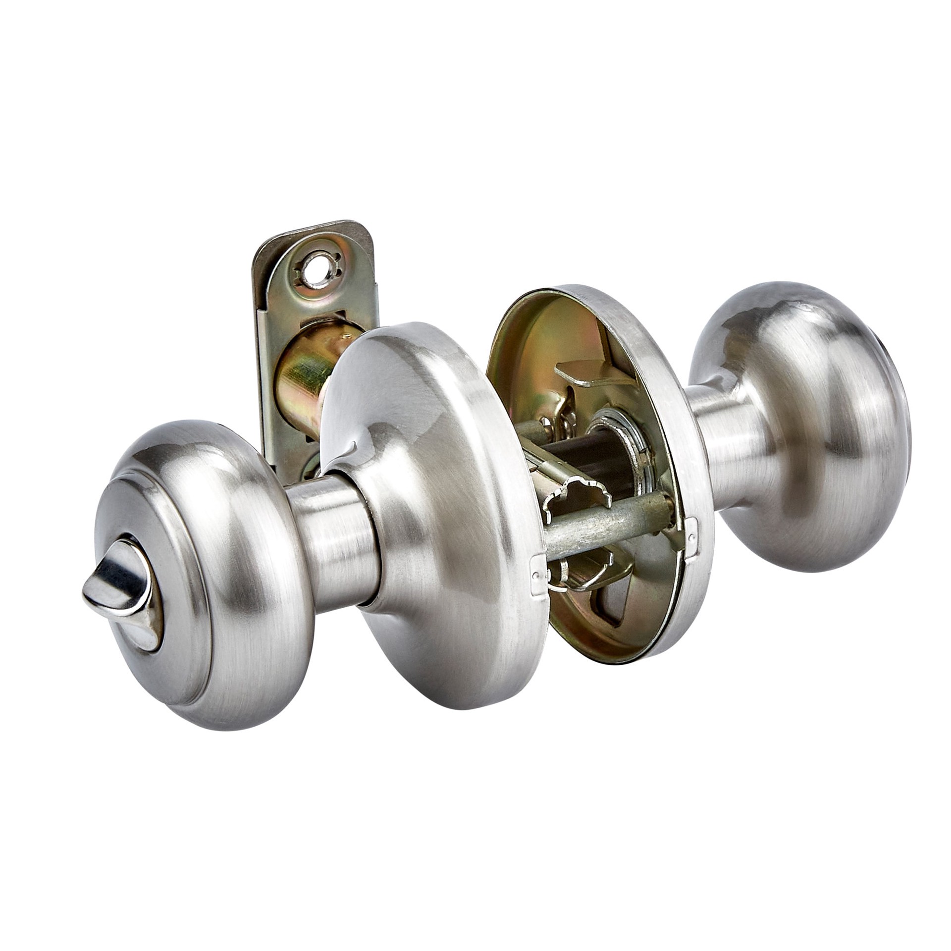 slide 4 of 6, Kwikset Cove Satin Nickel Interior or Bed/Bath Privacy Door Knob, 1 ct