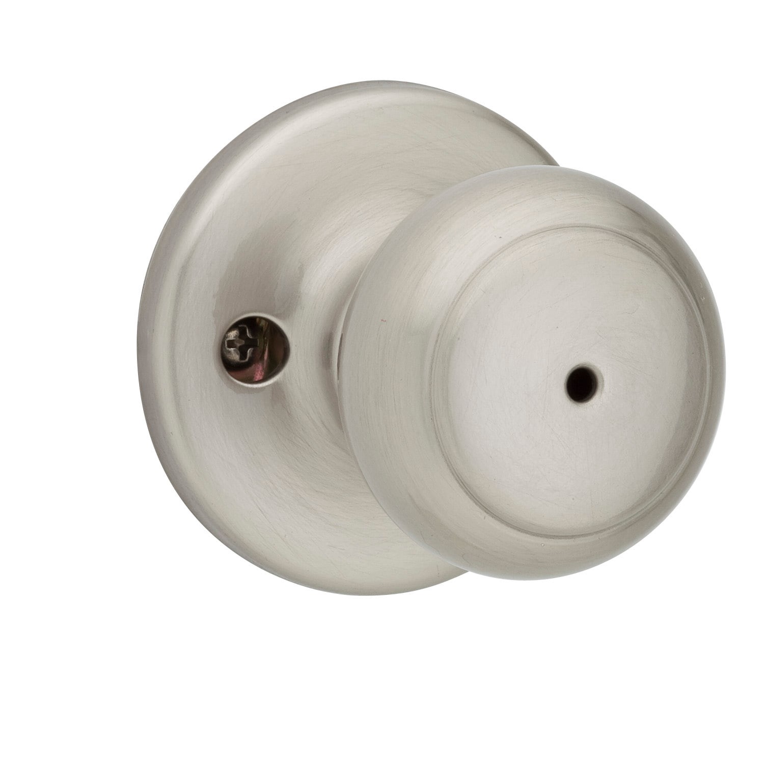 slide 1 of 6, Kwikset Cove Satin Nickel Interior or Bed/Bath Privacy Door Knob, 1 ct
