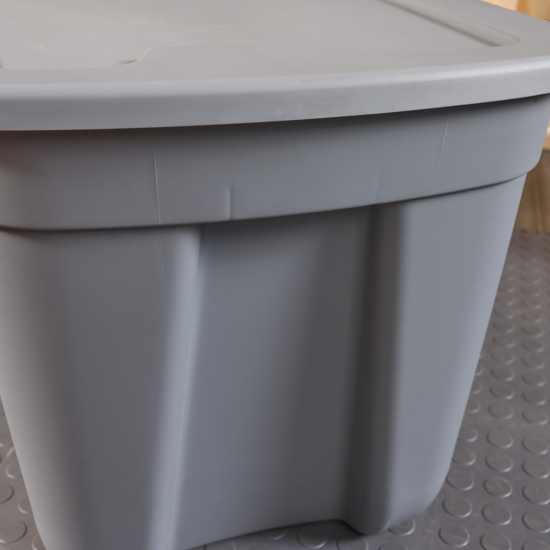 slide 6 of 6, Project Source Large 30 -Gallons ( 120 -Quarts ) Gray Heavy Duty Stackable Tote with Standard Snap Lid, 1 ct