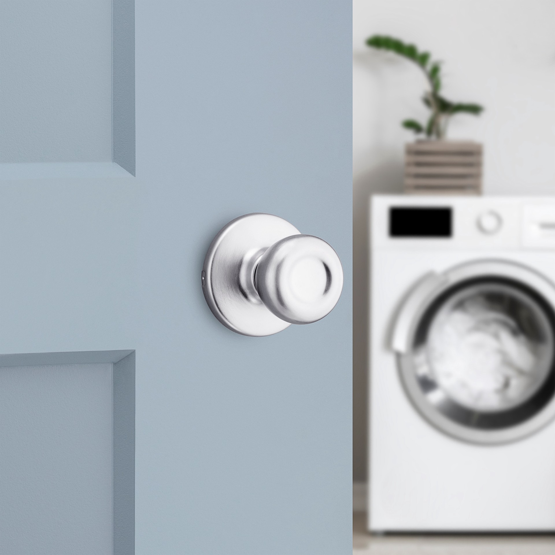 slide 2 of 6, Kwikset Mobile Home Tylo Satin Chrome Interior or Hall/Closet Passage Door Knob, 1 ct