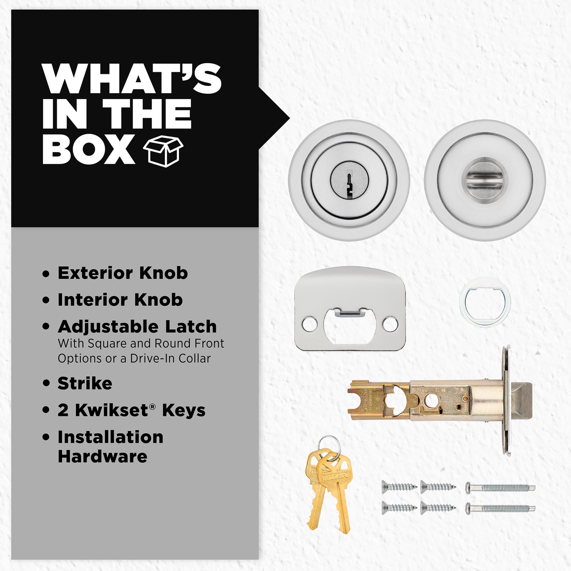 slide 6 of 6, Kwikset Mobile Home Tylo Satin Chrome Exterior Keyed Entry Door Knob, 1 ct