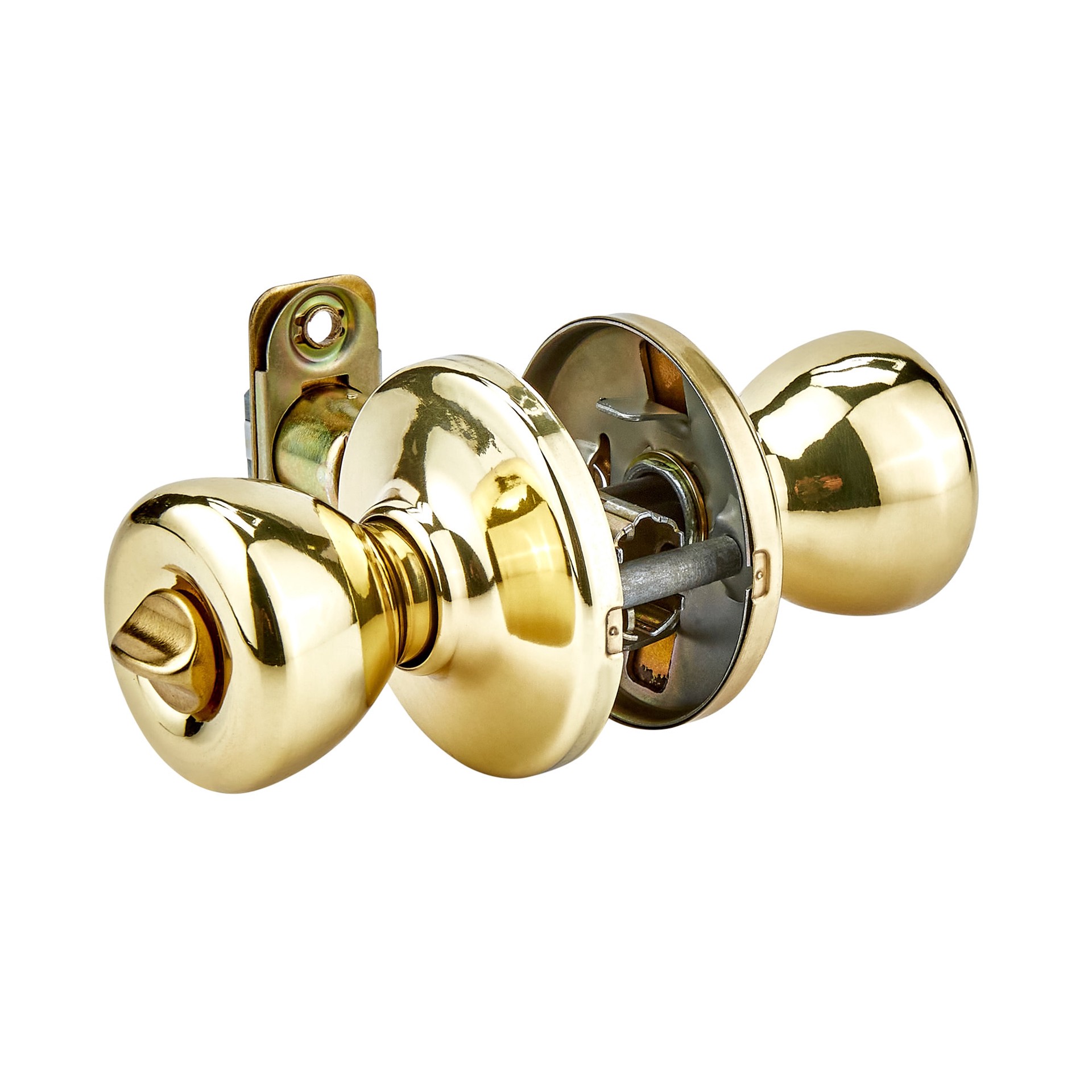slide 2 of 6, Kwikset Tylo Polished Brass Interior or Bed/Bath Privacy Door Knob, 1 ct