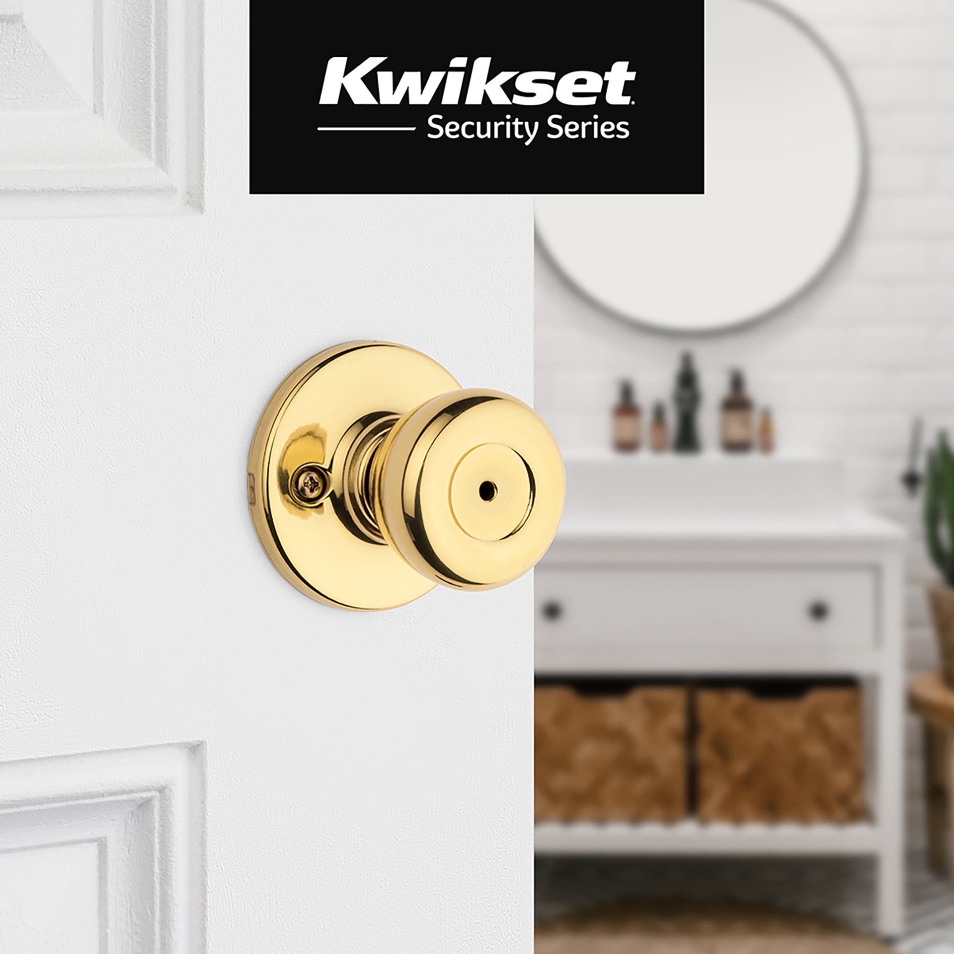 slide 6 of 6, Kwikset Tylo Polished Brass Interior or Bed/Bath Privacy Door Knob, 1 ct
