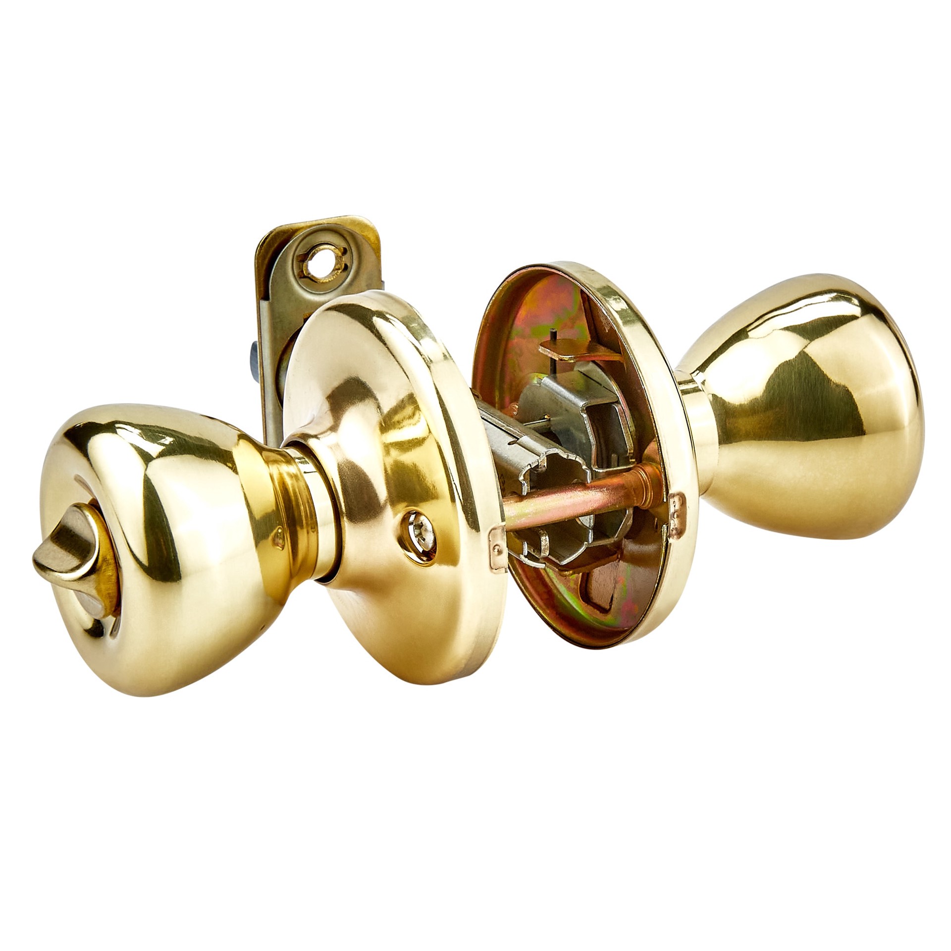 slide 3 of 6, Kwikset Tylo Polished Brass Exterior Keyed Entry Door Knob, 1 ct