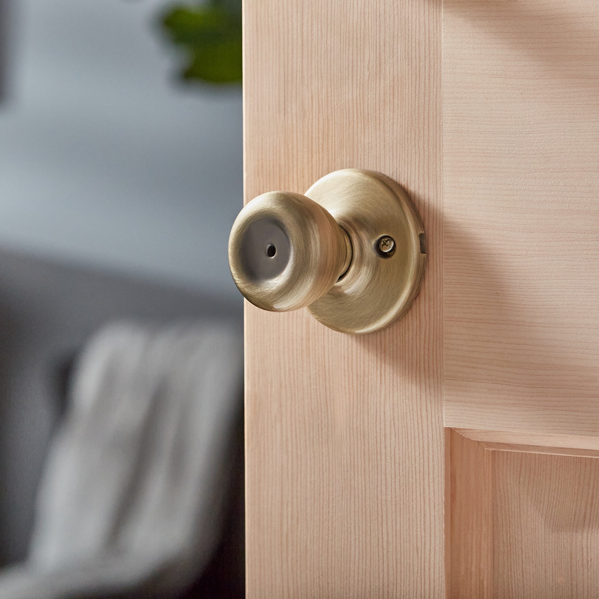 slide 2 of 6, Kwikset Tylo Antique Brass Interior or Bed/Bath Privacy Door Knob, 1 ct