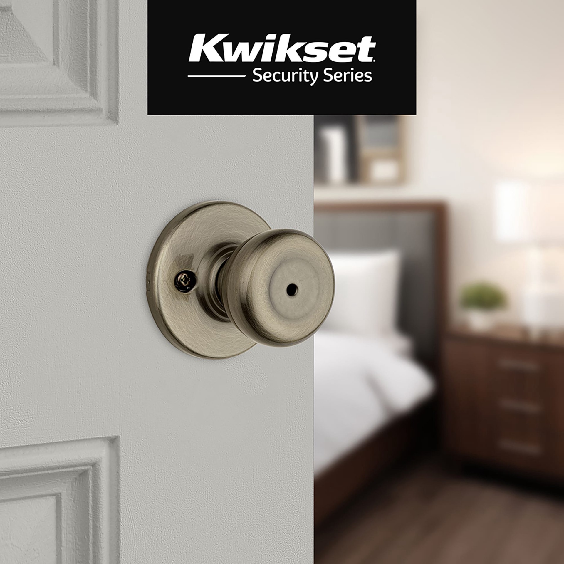 slide 3 of 6, Kwikset Tylo Antique Brass Interior or Bed/Bath Privacy Door Knob, 1 ct