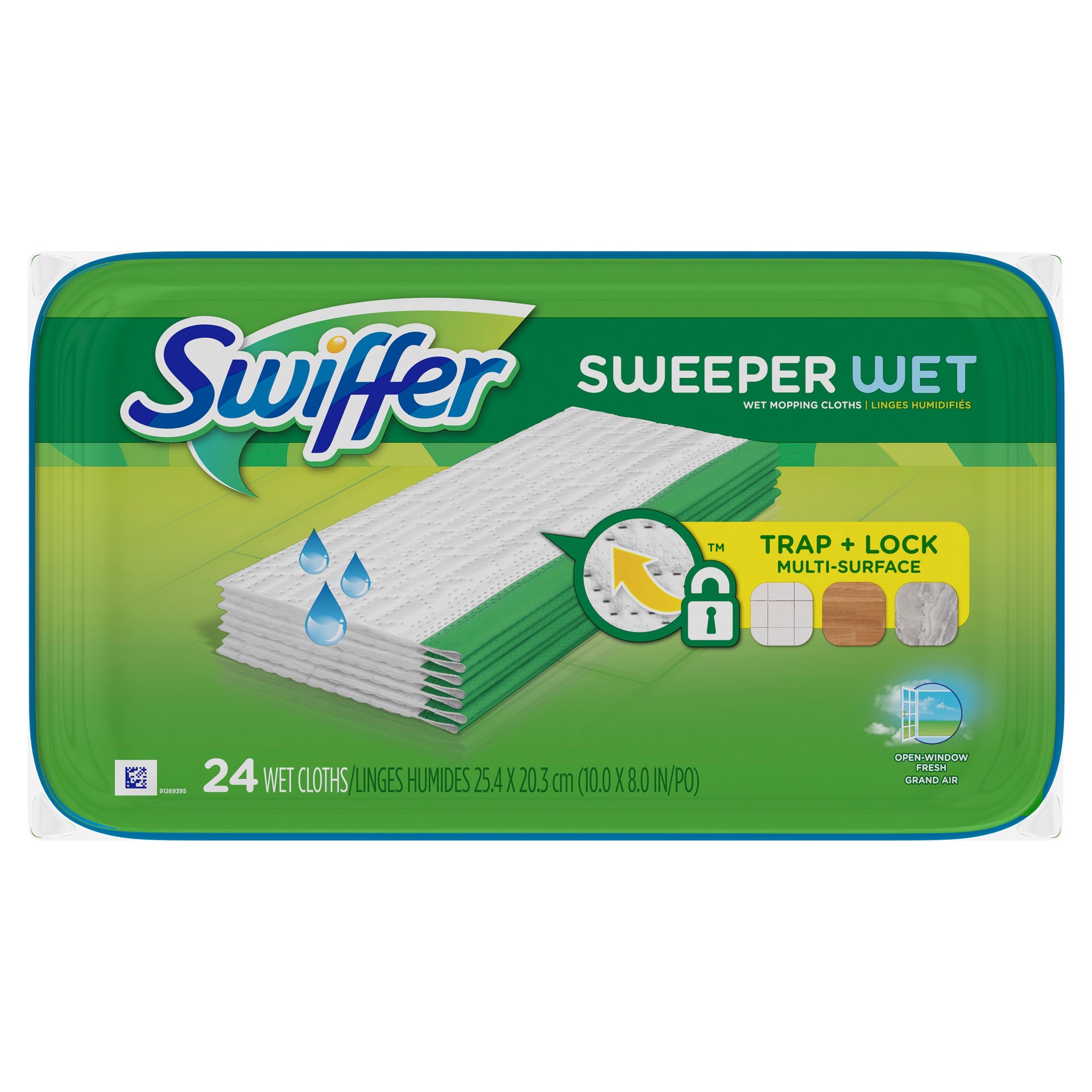 slide 6 of 6, Swiffer Sweeper Wet Fresh Scent Cellulose fiber/polypropylene Refill 24 -Pack, 1 ct