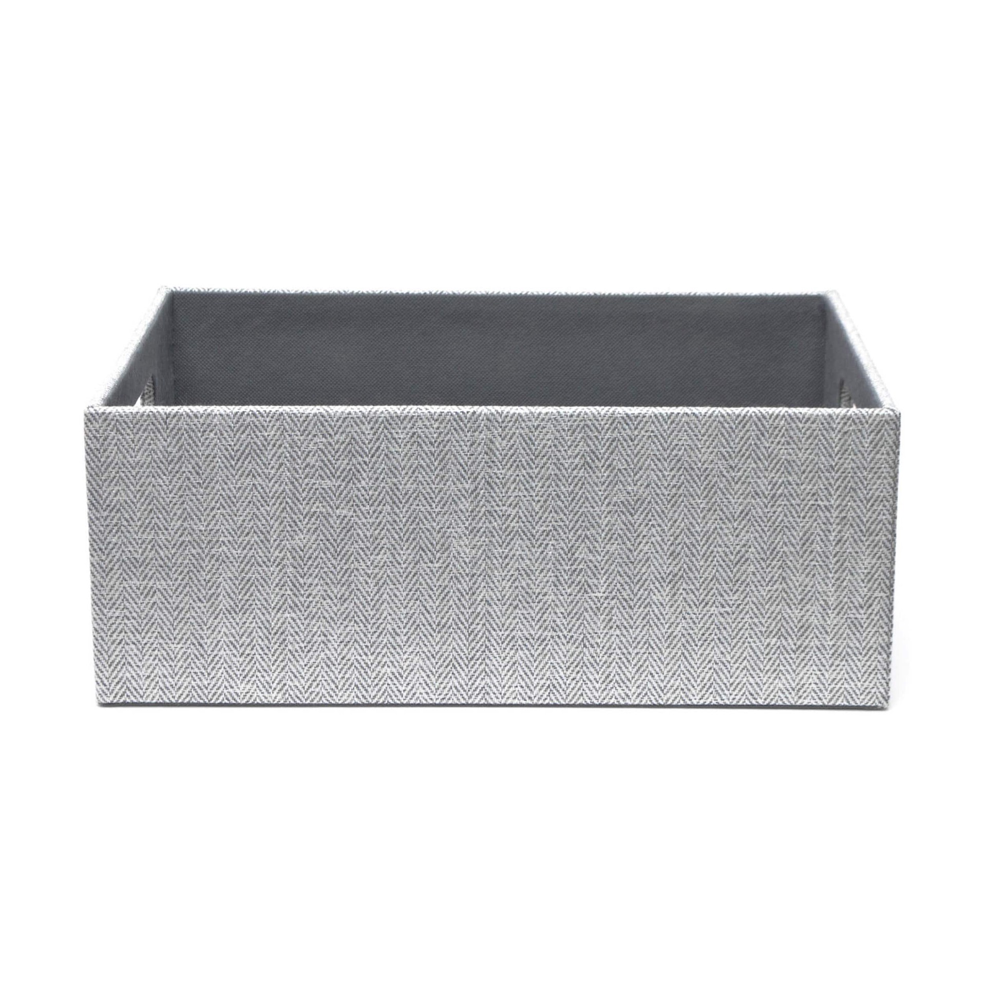 slide 3 of 6, allen + roth Herringbone Medium Gray Fabric Bin, 1 ct