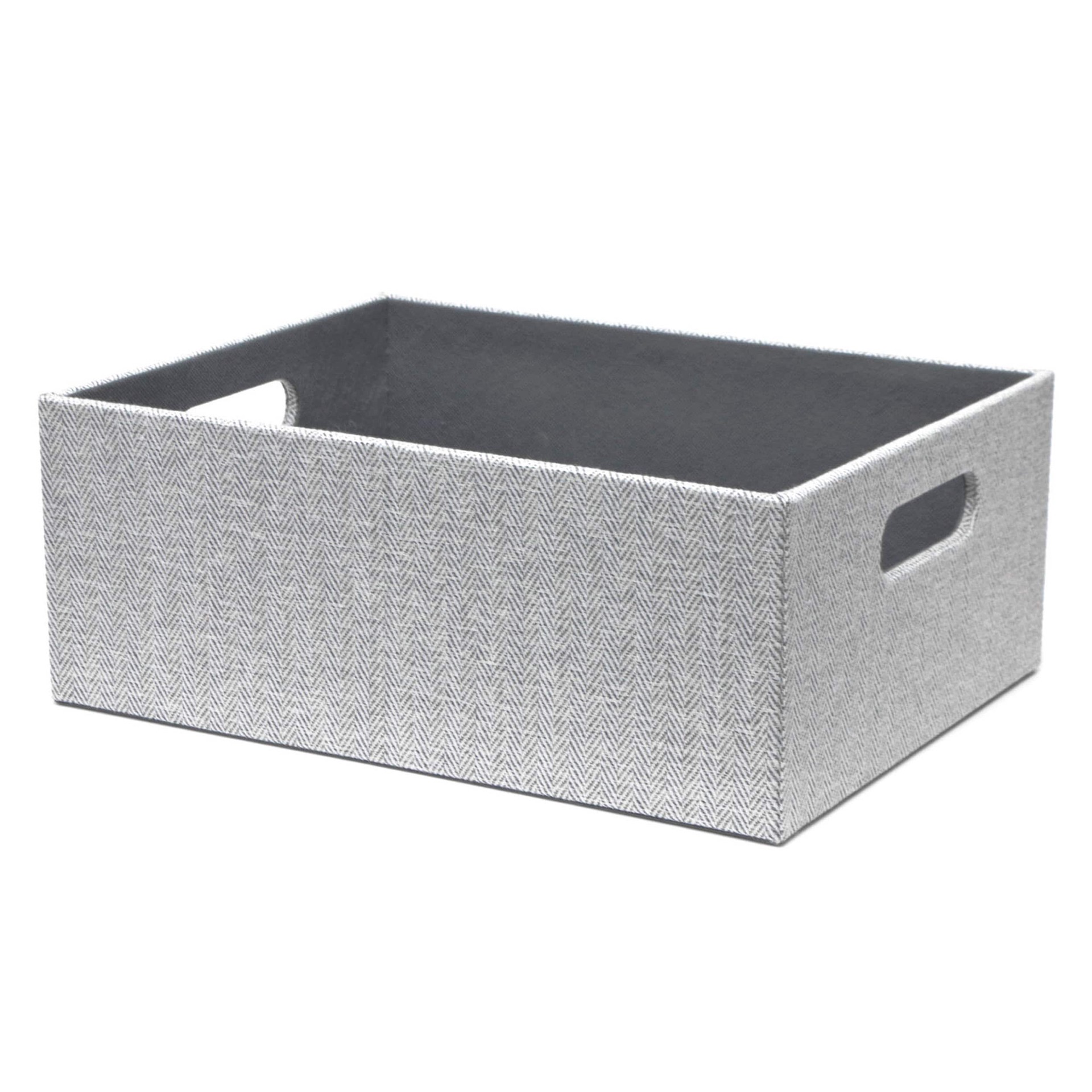 slide 4 of 6, allen + roth Herringbone Medium Gray Fabric Bin, 1 ct