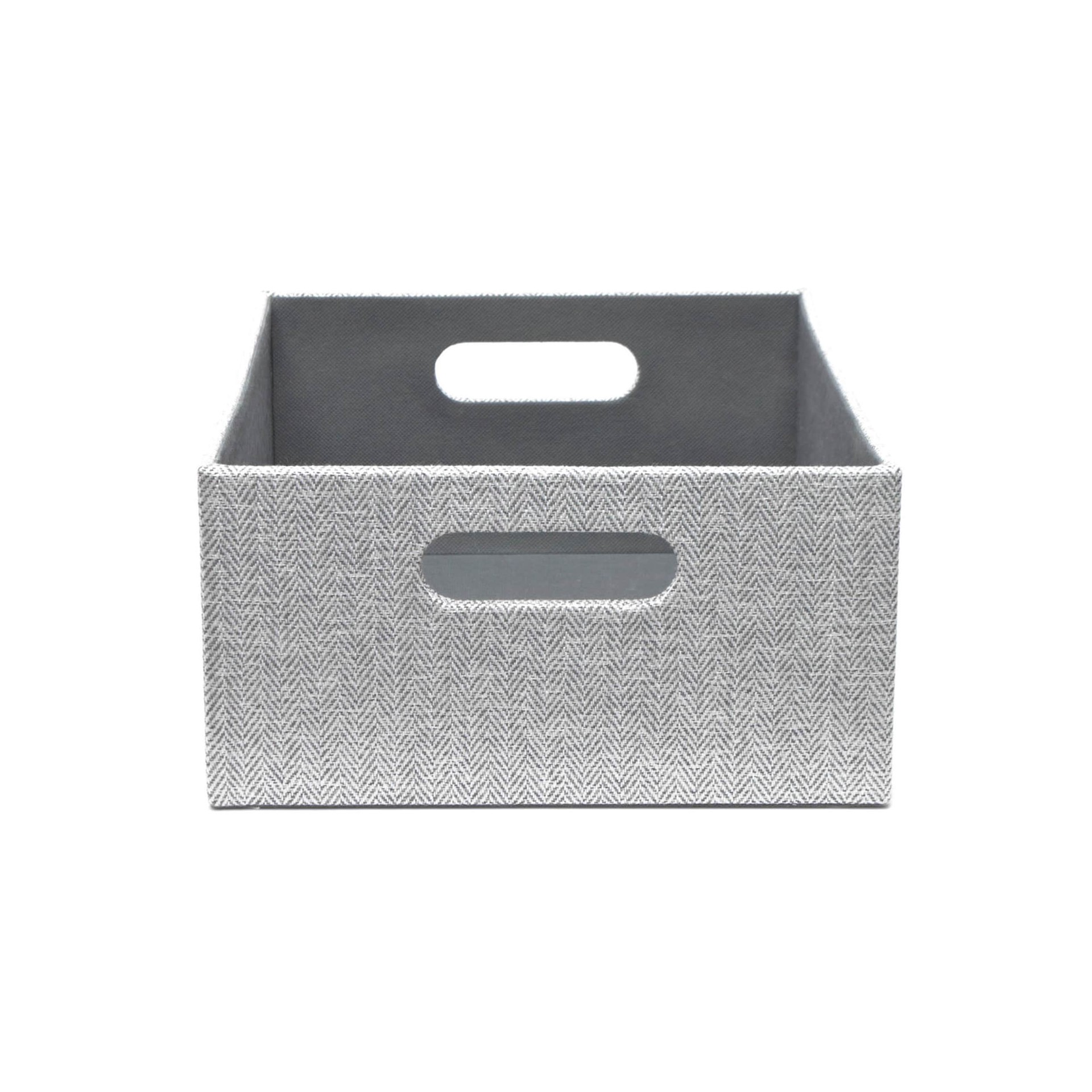 slide 5 of 6, allen + roth Herringbone Medium Gray Fabric Bin, 1 ct